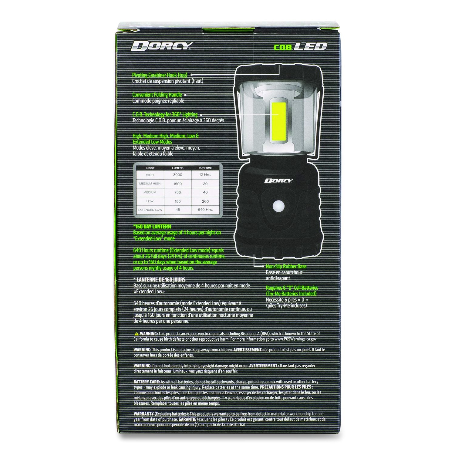 160 Day Adventure Max Lantern, 6 D Batteries (Included), Gray