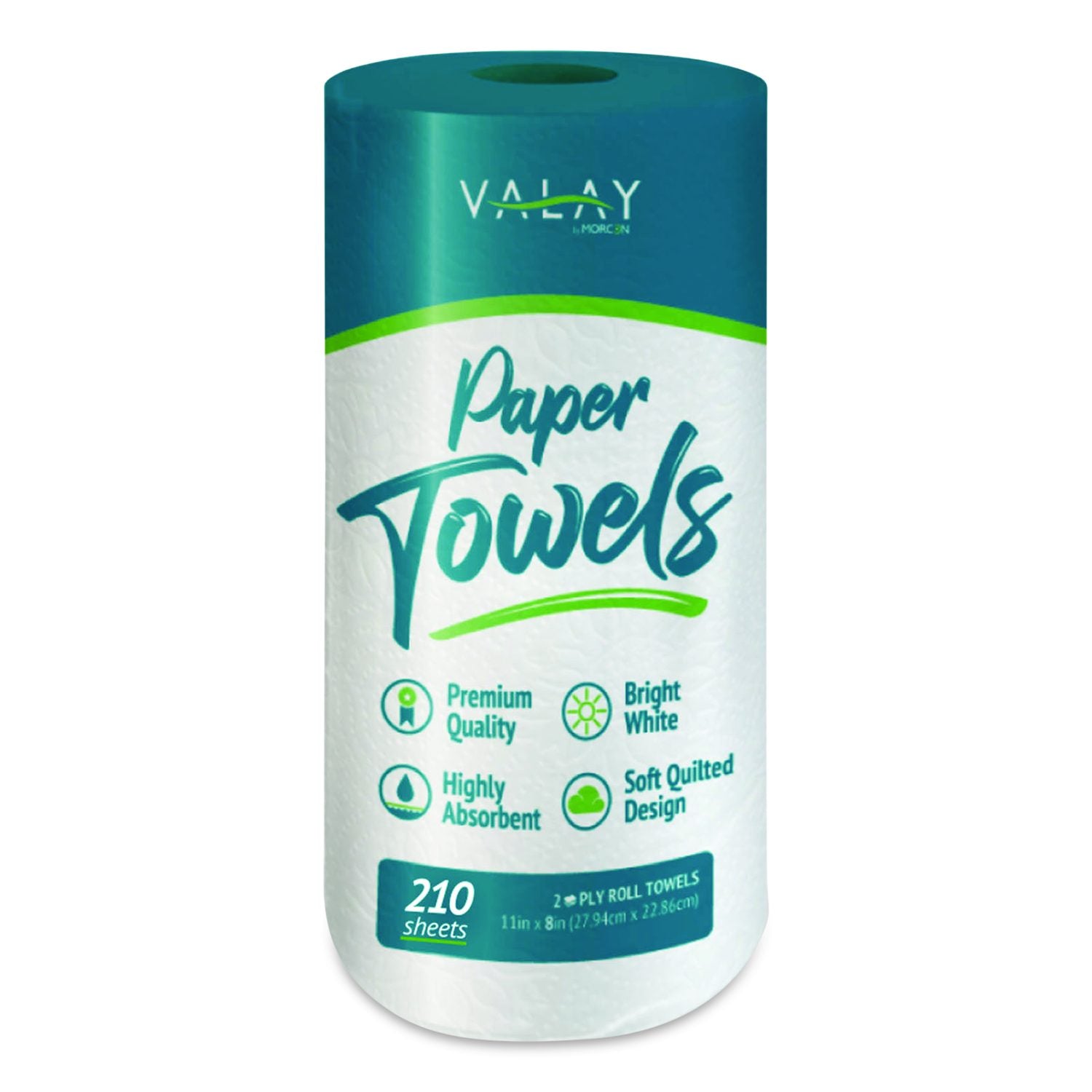 Kitchen Roll Towel, 2-Ply, 8 X 11, White, 210 Sheets/Roll, 12 Rolls/Carton