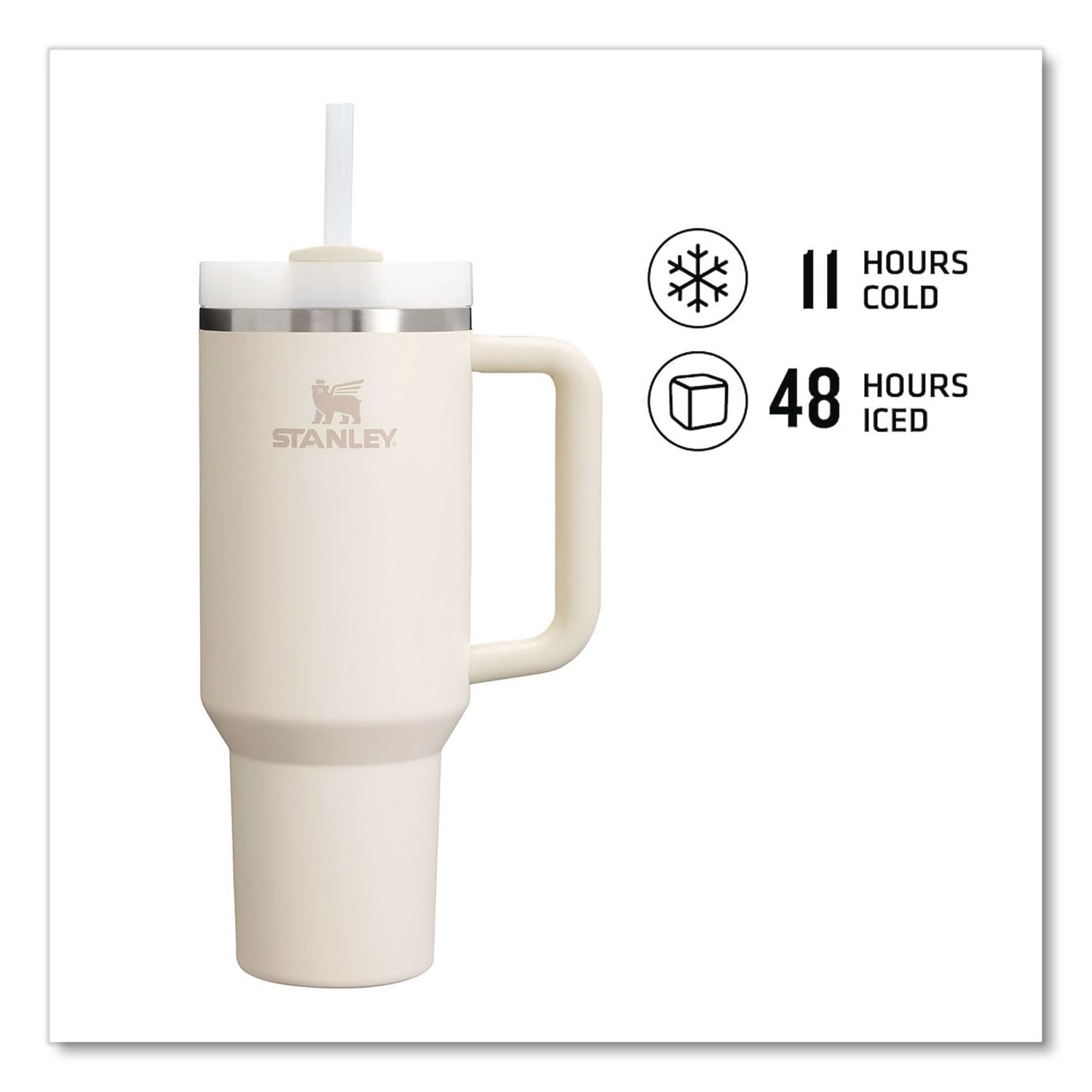 Quencher H2.0 Flowstate Stainless Steel Double Wall Insulated Tumbler, 40 Oz, Cream