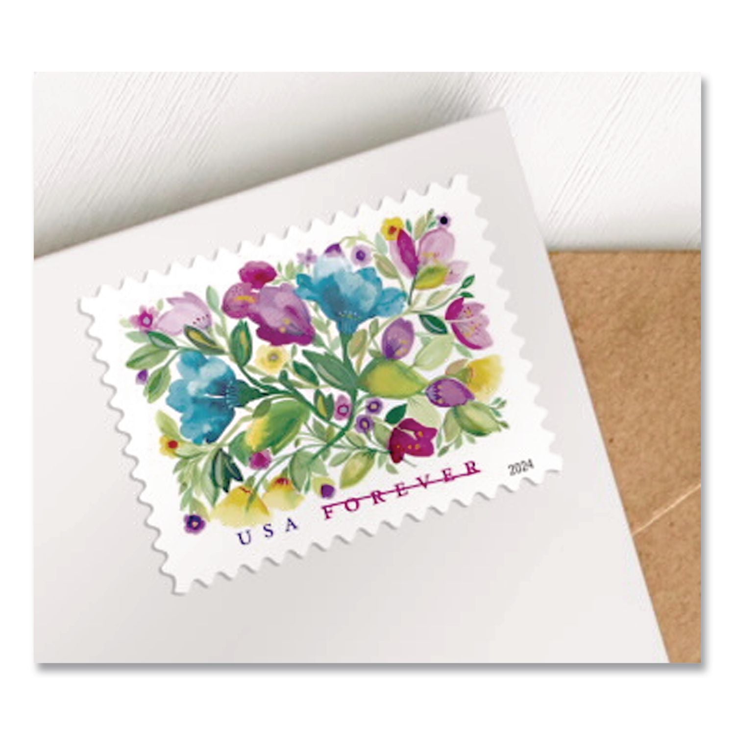 1 Oz First-Class Forever Stamps, Celebration Blooms, 20 Stamps