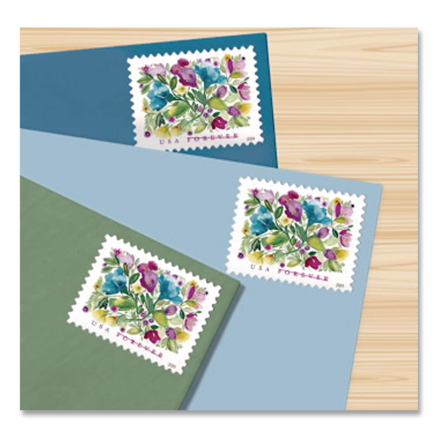 1 Oz First-Class Forever Stamps, Celebration Blooms, 20 Stamps
