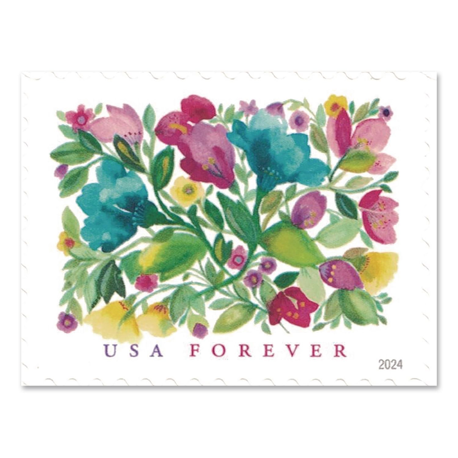 1 Oz First-Class Forever Stamps, Celebration Blooms, 20 Stamps