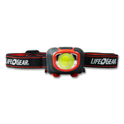 Lifegear Storm Proof Headlamp, 3 AAA Batteries (Included), Black/Red