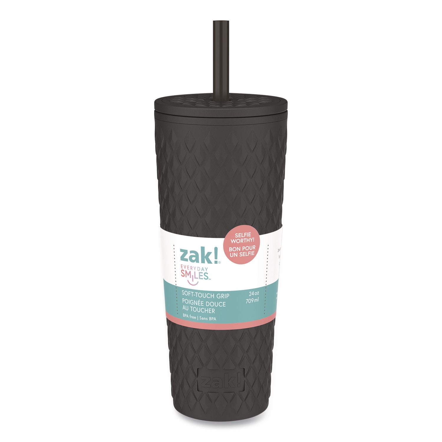 Cora Stainless Steel Double Wall Insulated Tumbler, 24 Oz, Ebony