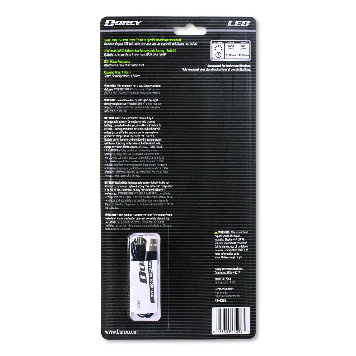 Pro USB-C Rechargeable Aluminum Flashlight And Power Bank, Rechargeable Lithium Ion Battery (Included), Black