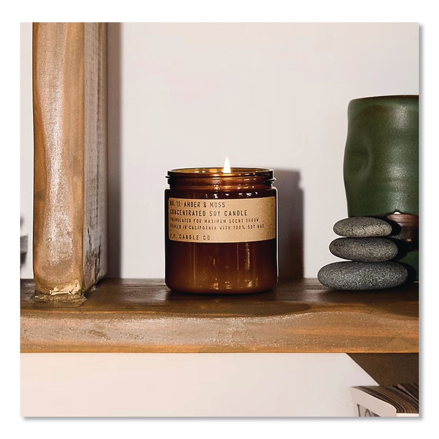 Soy Jar Candle, Amber And Moss, 50 Hour Burn Time, 7.2 Oz, Amber