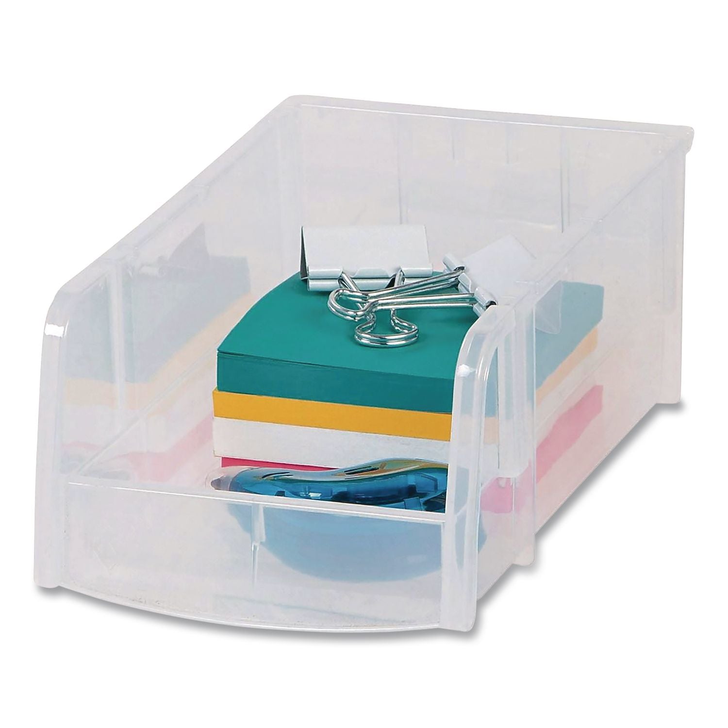 Stackable Storage Bin, 0.38 L, 3 X 4.5 X 7.5, Clear