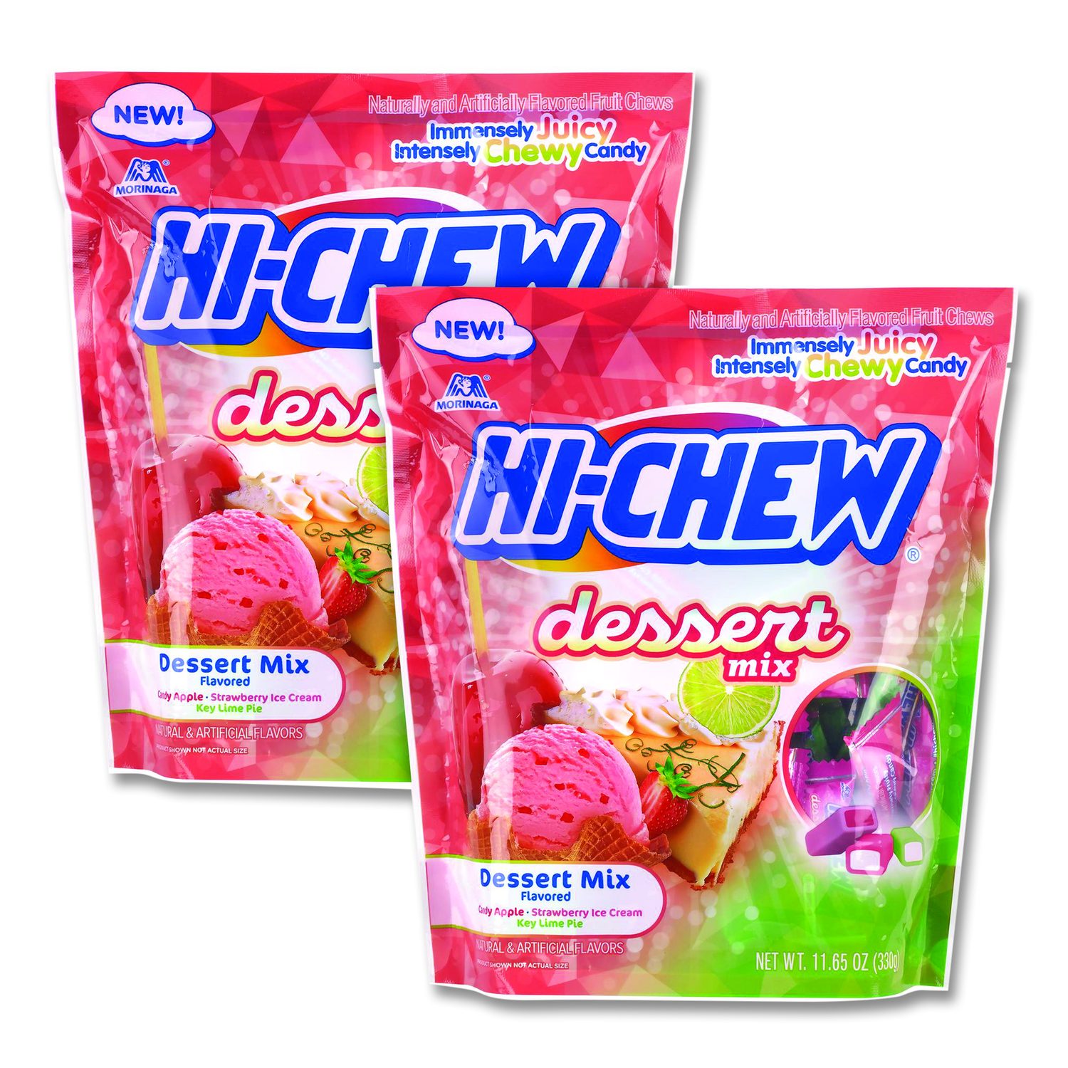 Stand Up Pouch Dessert Mix, Candy Apple/Strawberry Ice Cream/Key Lime Pie, 11.65 Oz Pouch, 2/Carton