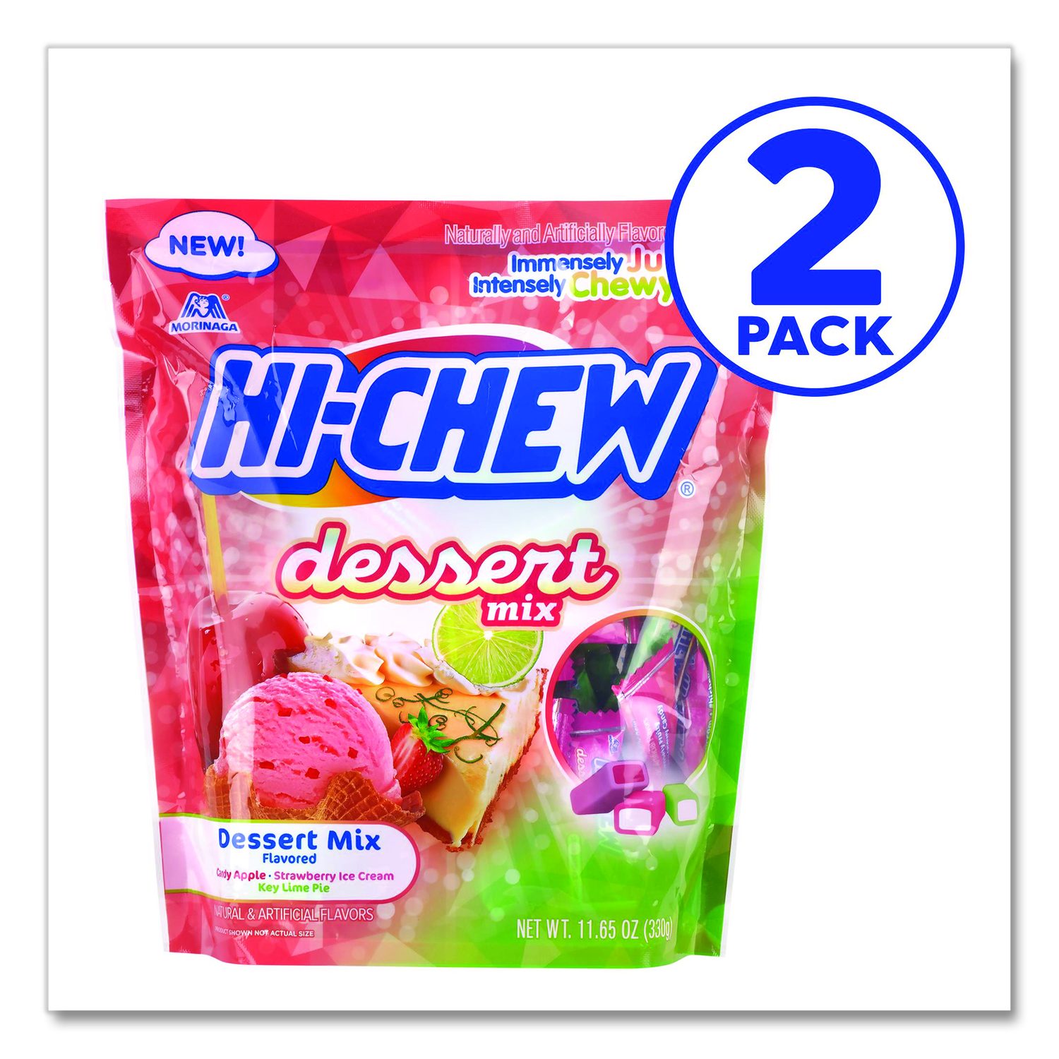 Stand Up Pouch Dessert Mix, Candy Apple/Strawberry Ice Cream/Key Lime Pie, 11.65 Oz Pouch, 2/Carton