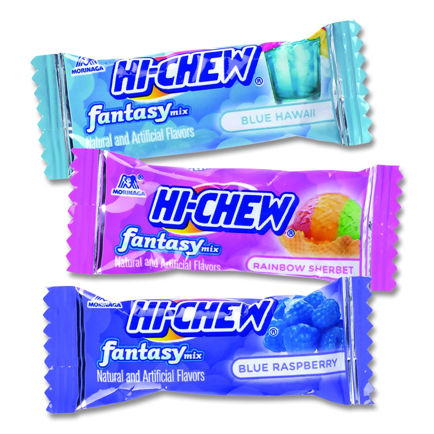 Stand Up Pouch Fantasy Mix, Rainbow Sherbet/Blue Hawaii/Blue Raspberry, 11.65 Oz Pouch, 2/Carton