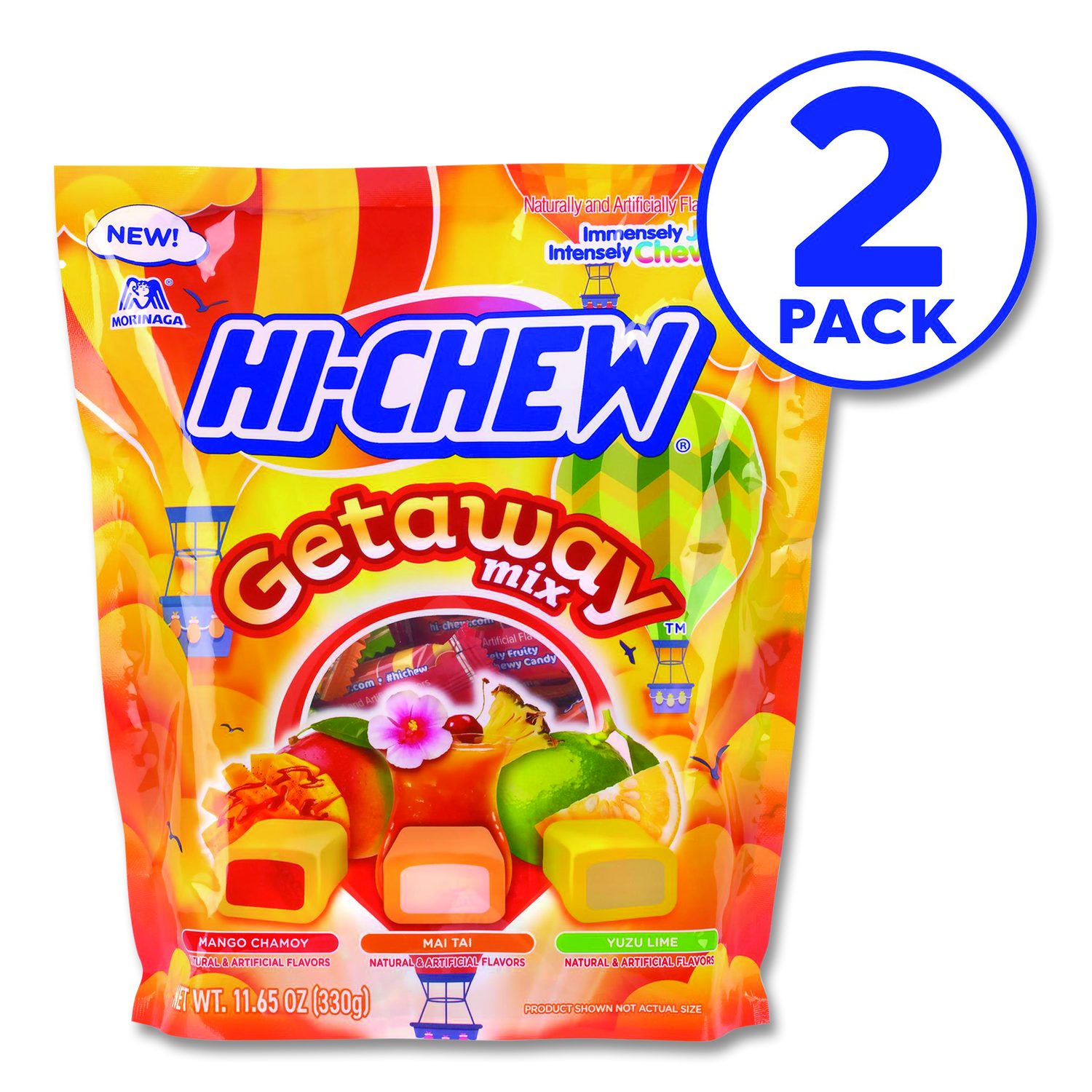 Stand Up Pouch Getaway Mix, Mango Chamoy/Mai Tai/Yuzu Lime, 11.65 Oz Pouch, 2/Carton