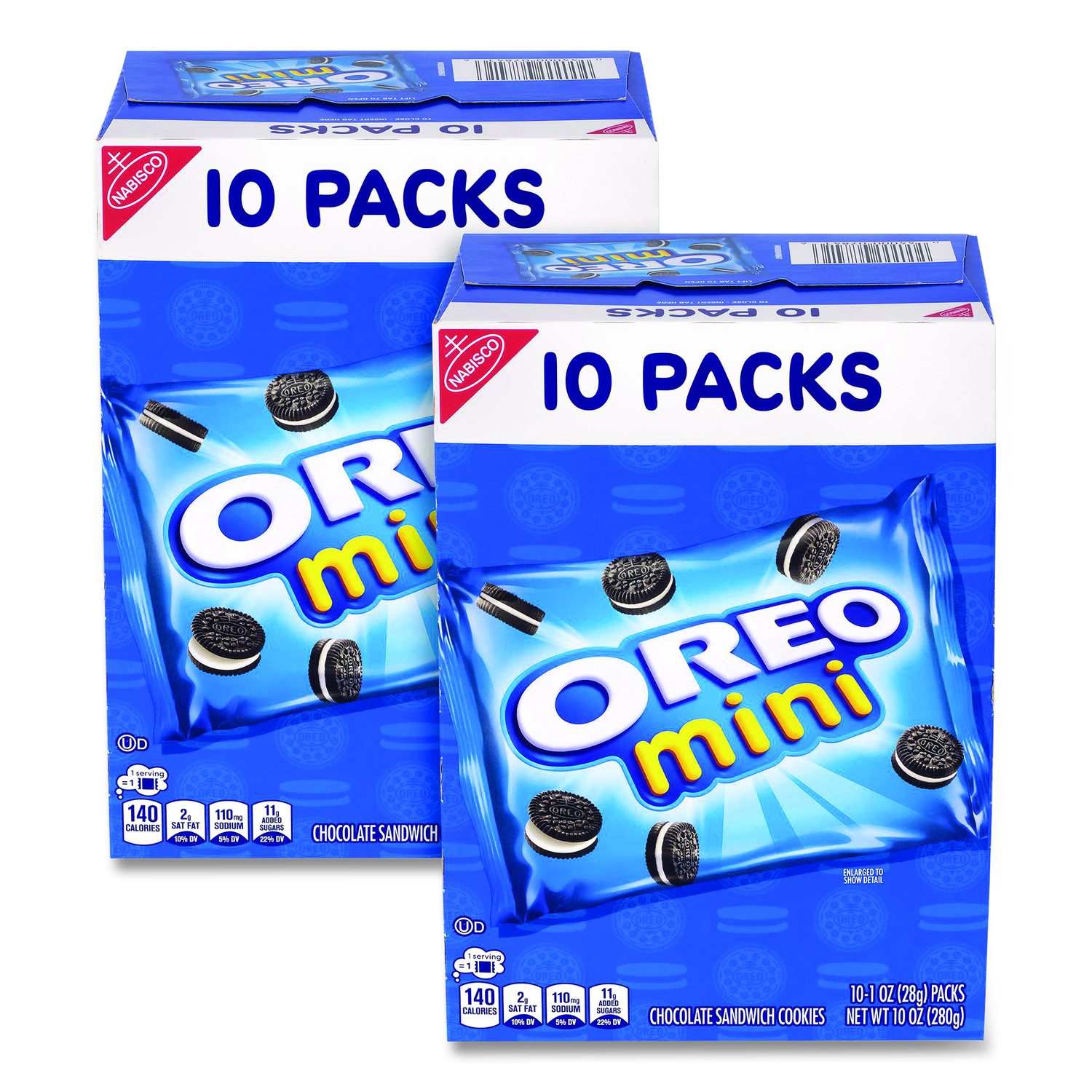 Mini Oreo'S, Chocolate, 1 Oz Bag, 10 Bags/Box, 2 Boxes/Carton