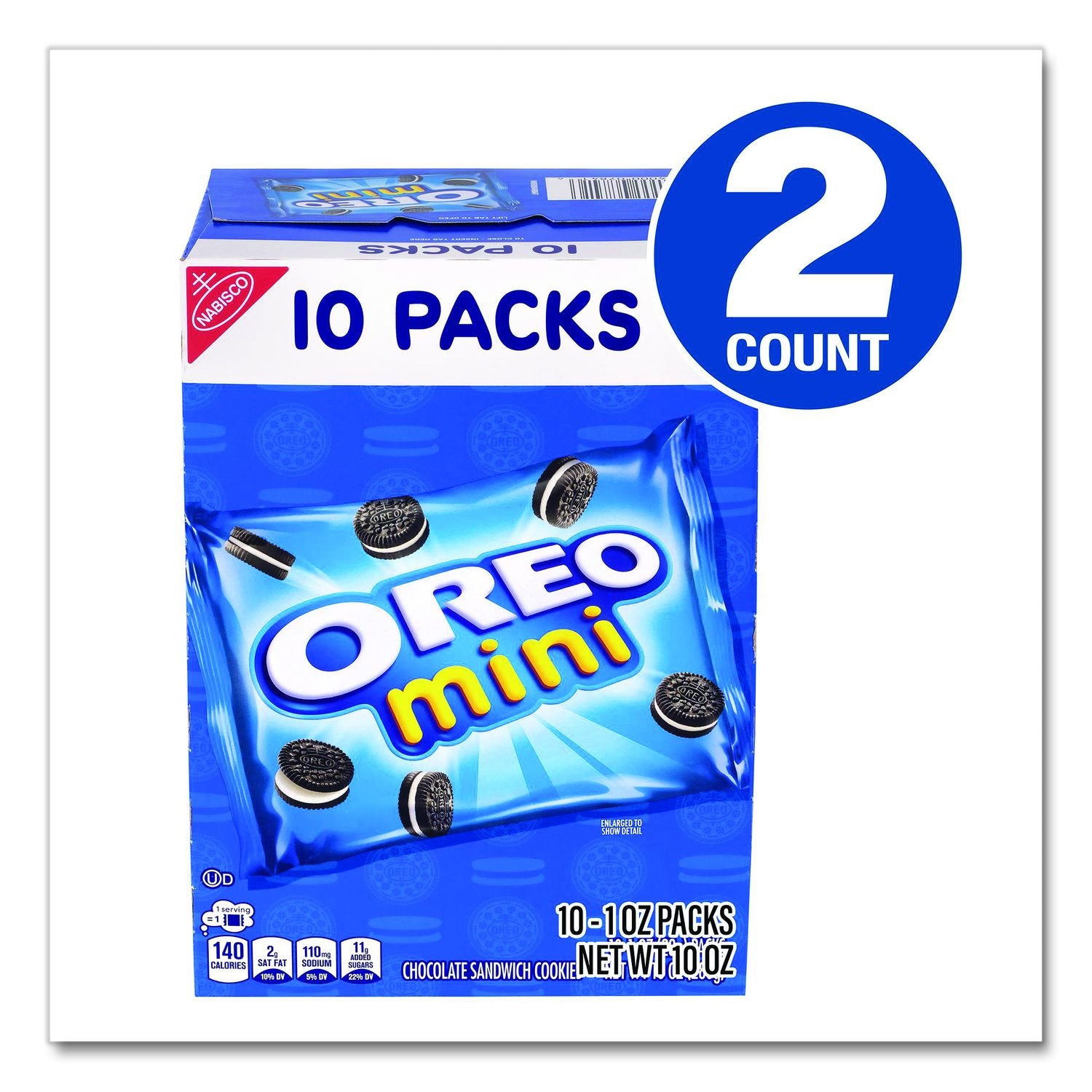 Mini Oreo'S, Chocolate, 1 Oz Bag, 10 Bags/Box, 2 Boxes/Carton