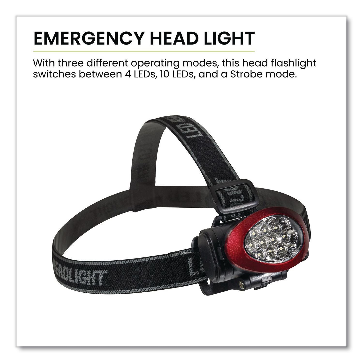 LED Headlights, 3 AAA Batteries (Included), Red