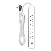 6 Outlet Surge Protector With USB, 6 AC Outlets/3 USB Ports, 6 Ft Cord, 450 J, White
