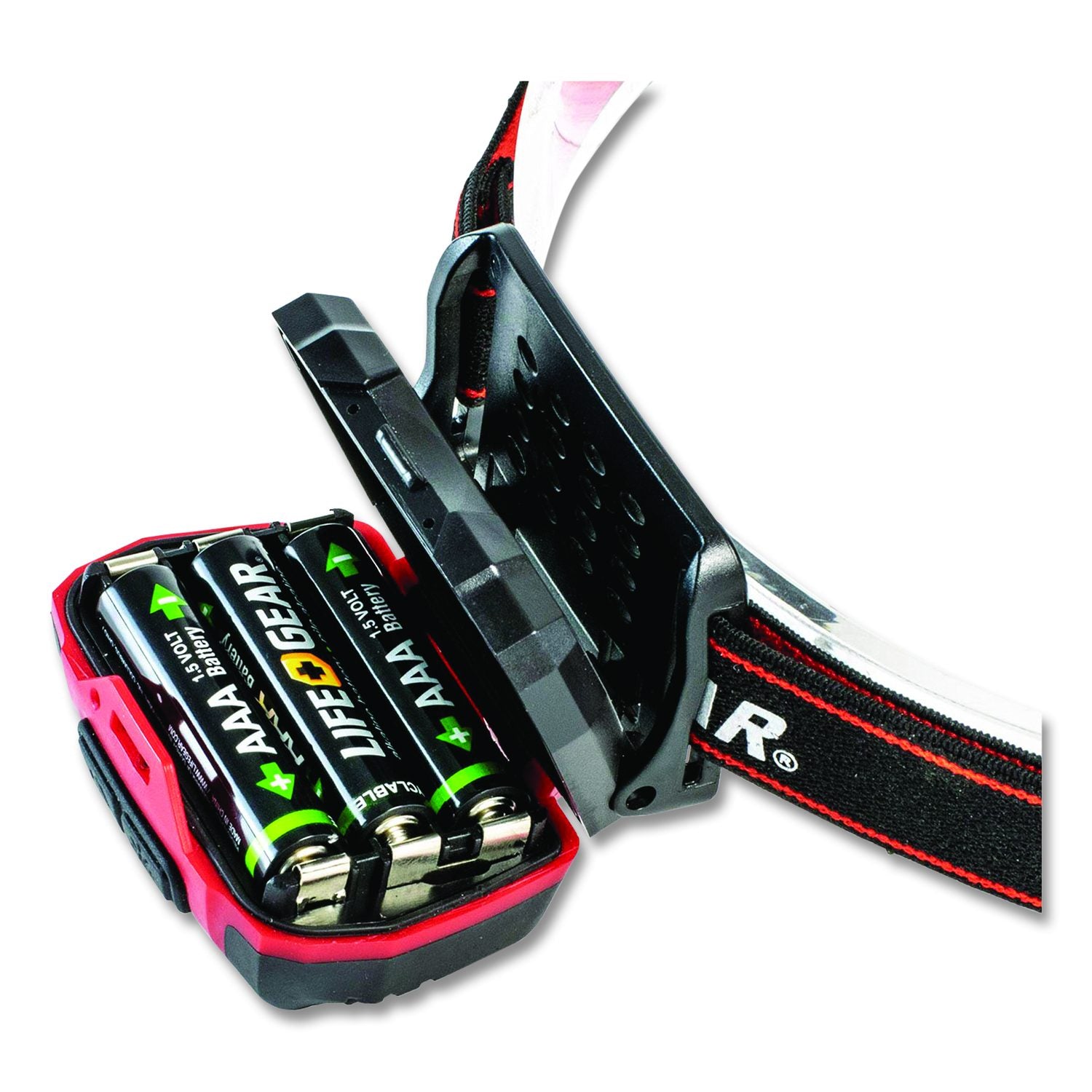 Lifegear Stormproof Multi Mode LED Headlamp, 3 AAA Batteries (Included), Black