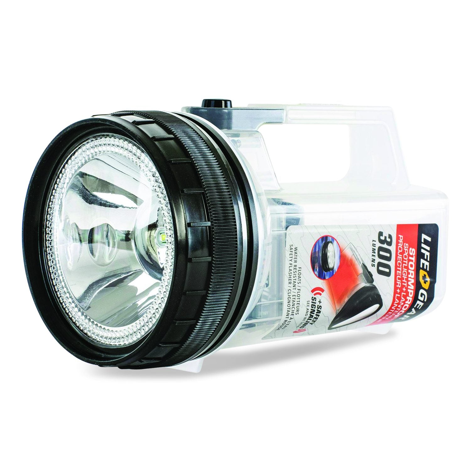 Lifegear AR Tech Spotlight And Lantern, 4 AA Batteries Included, Clear