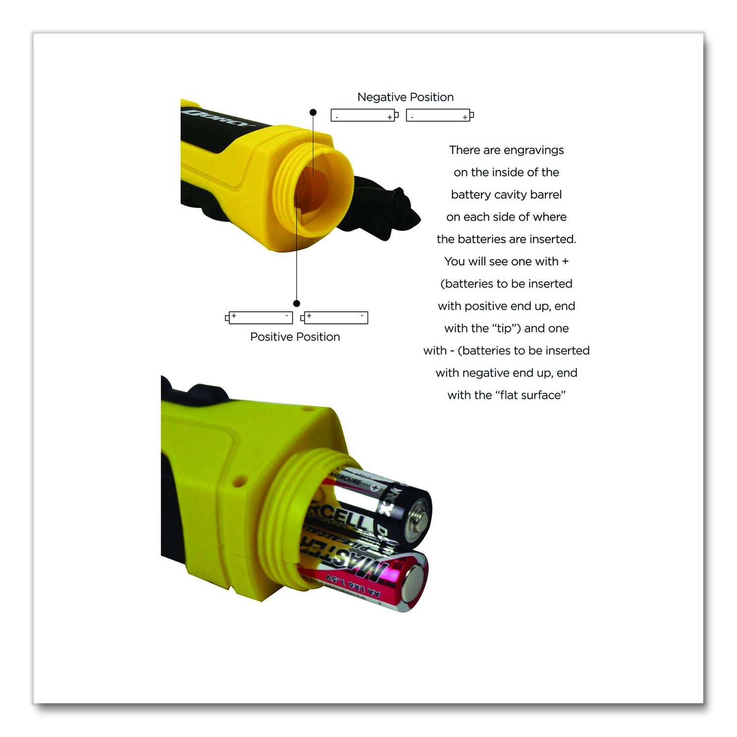 LED Cyber Light Flashlight, 4 AA Batteries (Included), Yellow