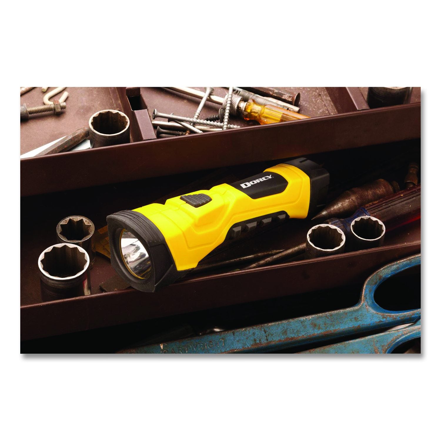 LED Cyber Light Flashlight, 4 AA Batteries (Included), Yellow