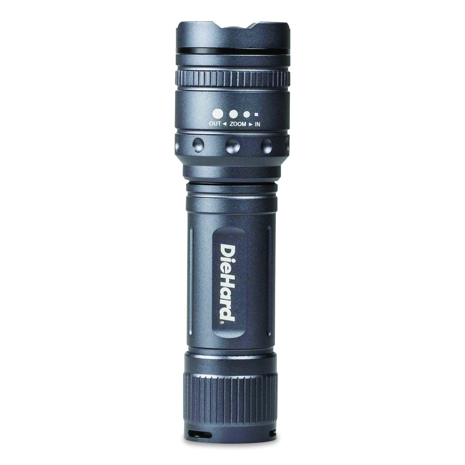 Diehard Twist Focus Aluminum 800 Lumen Flashlight, 3 AAA (Batteries (Included), Gray