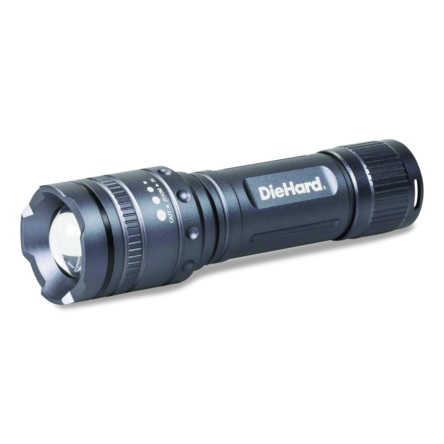 Diehard Twist Focus Aluminum 800 Lumen Flashlight, 3 AAA (Batteries (Included), Gray