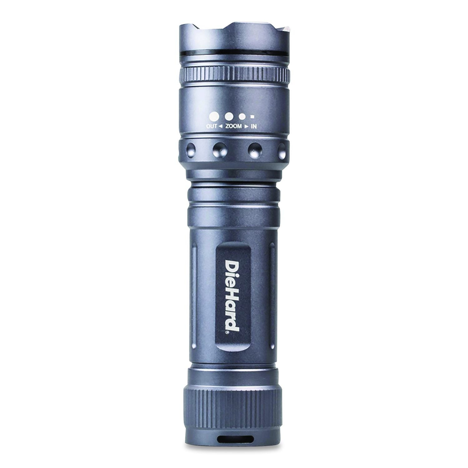 Diehard Twist Focus Aluminum 1, 700 Lumen Flashlight, 6 AA Batteries (Included), Gray