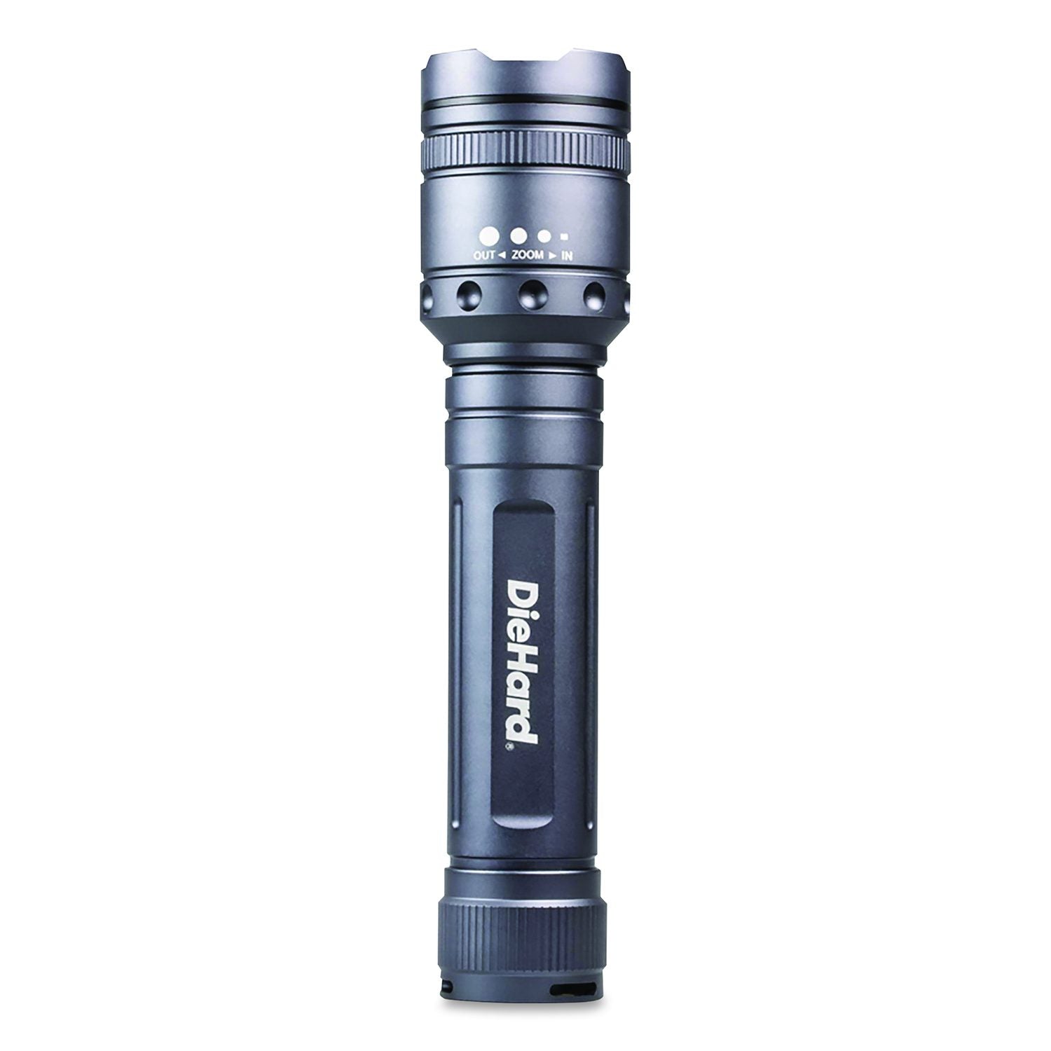 Diehard Twist Focus 3, 000 Lumen Aluminum Flashlight, 9 AA Batteries (Included), Gray