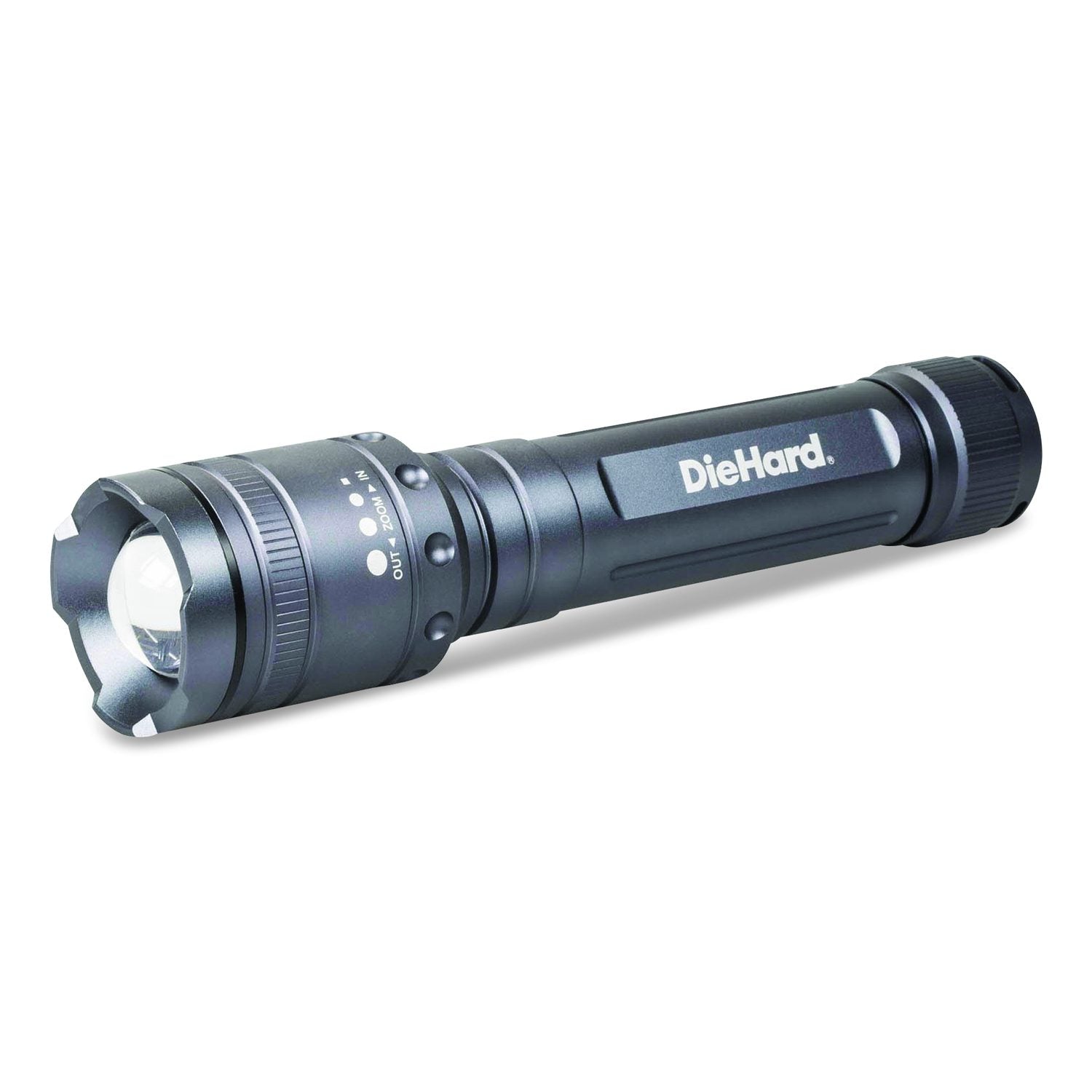 Diehard Twist Focus 3, 000 Lumen Aluminum Flashlight, 9 AA Batteries (Included), Gray