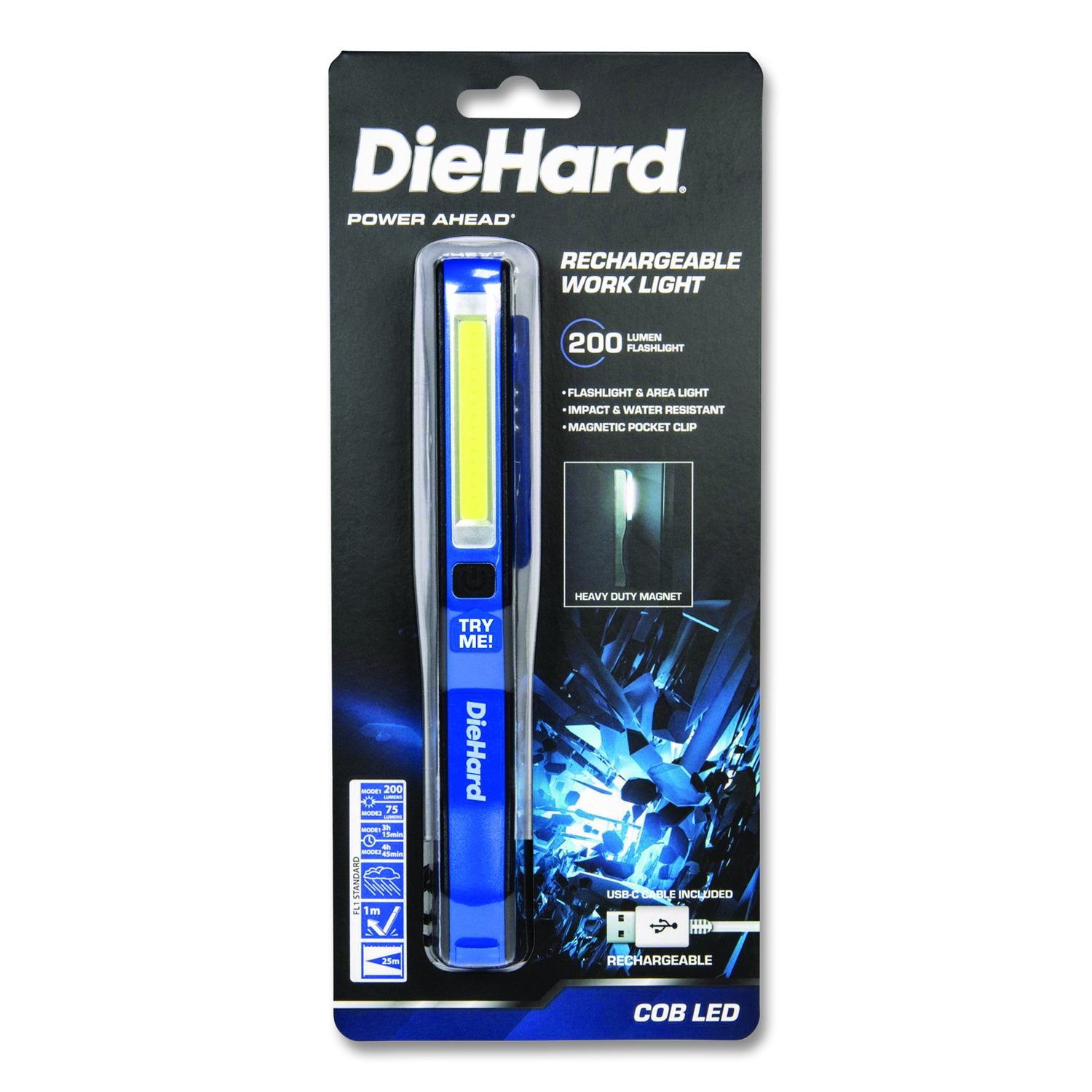 Diehard Rechargeable Portable Pen Light, Blue