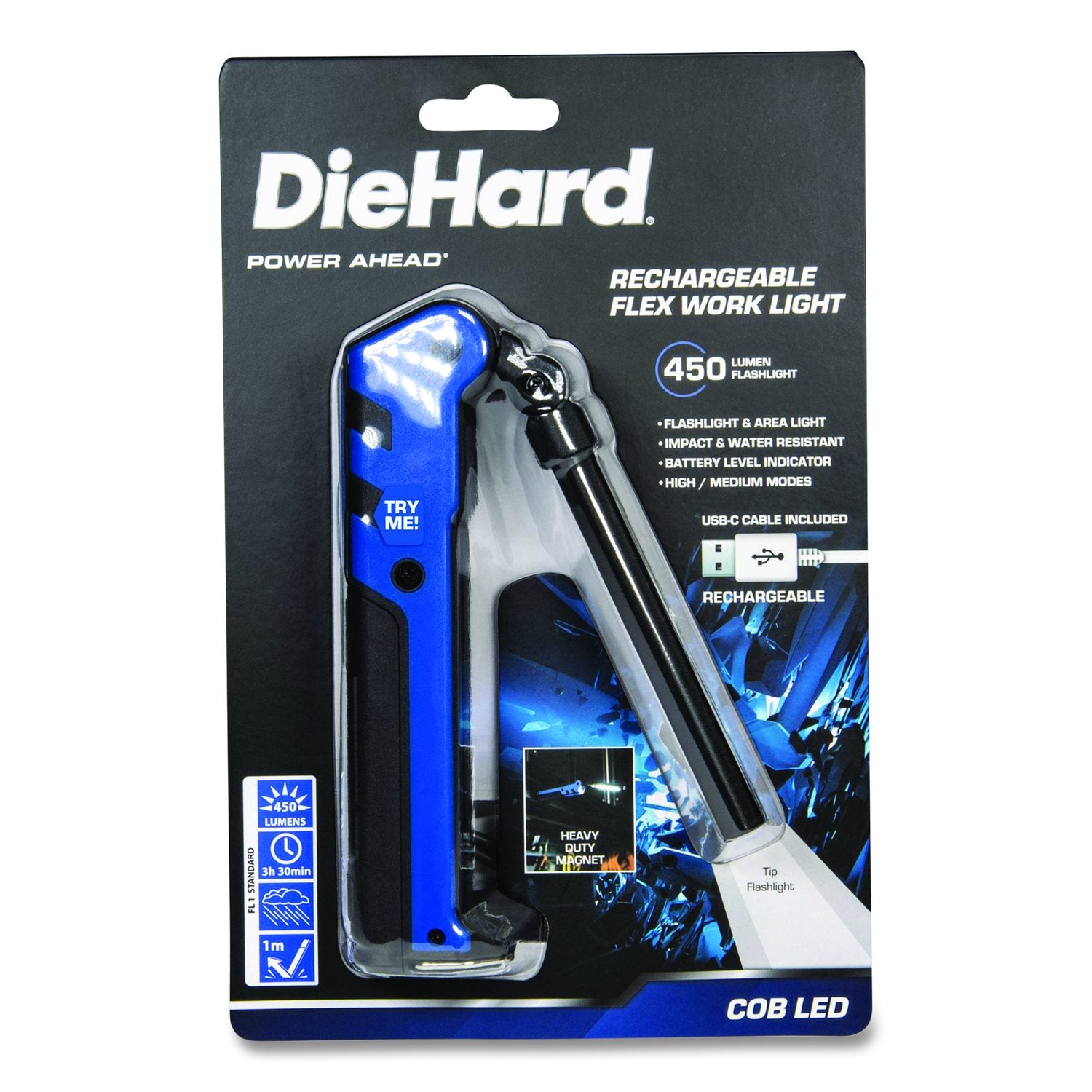 Diehard Rechargeable Flex Work Light, Blue