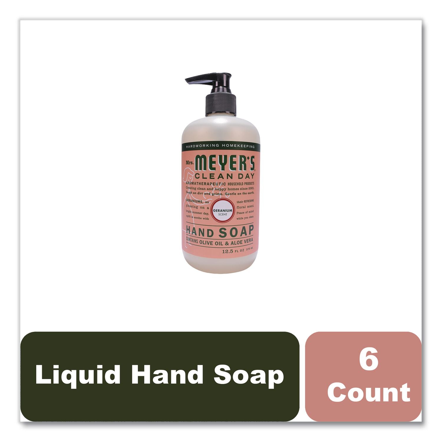 Clean Day Liquid Hand Soap, Geranium Scent, 12.5 Oz, 6/Carton