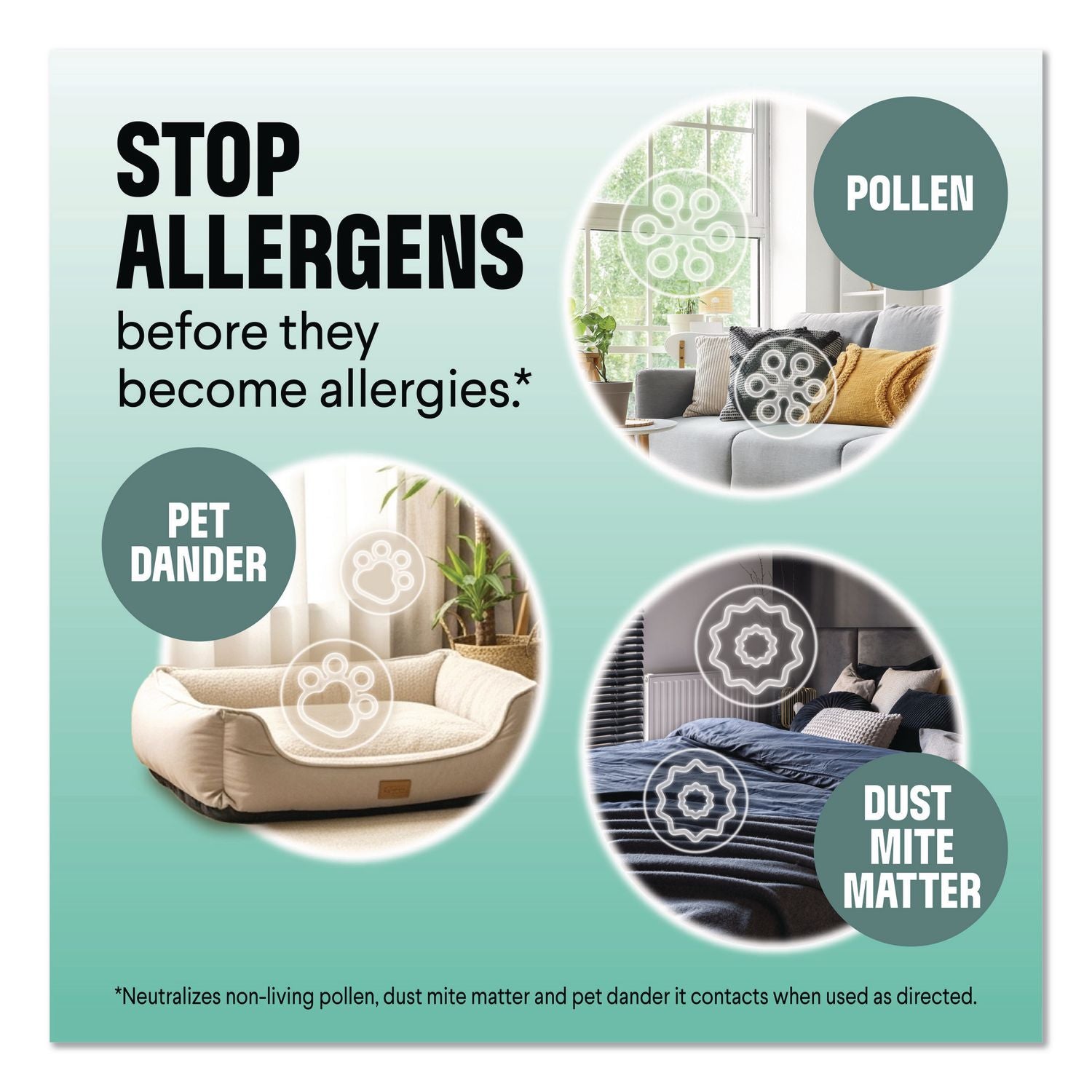 PURE Allergen Neutralizer Fabric And Carpet Spray, Clean Breeze Scent, 26 Oz Spray Bottle, 6/Carton