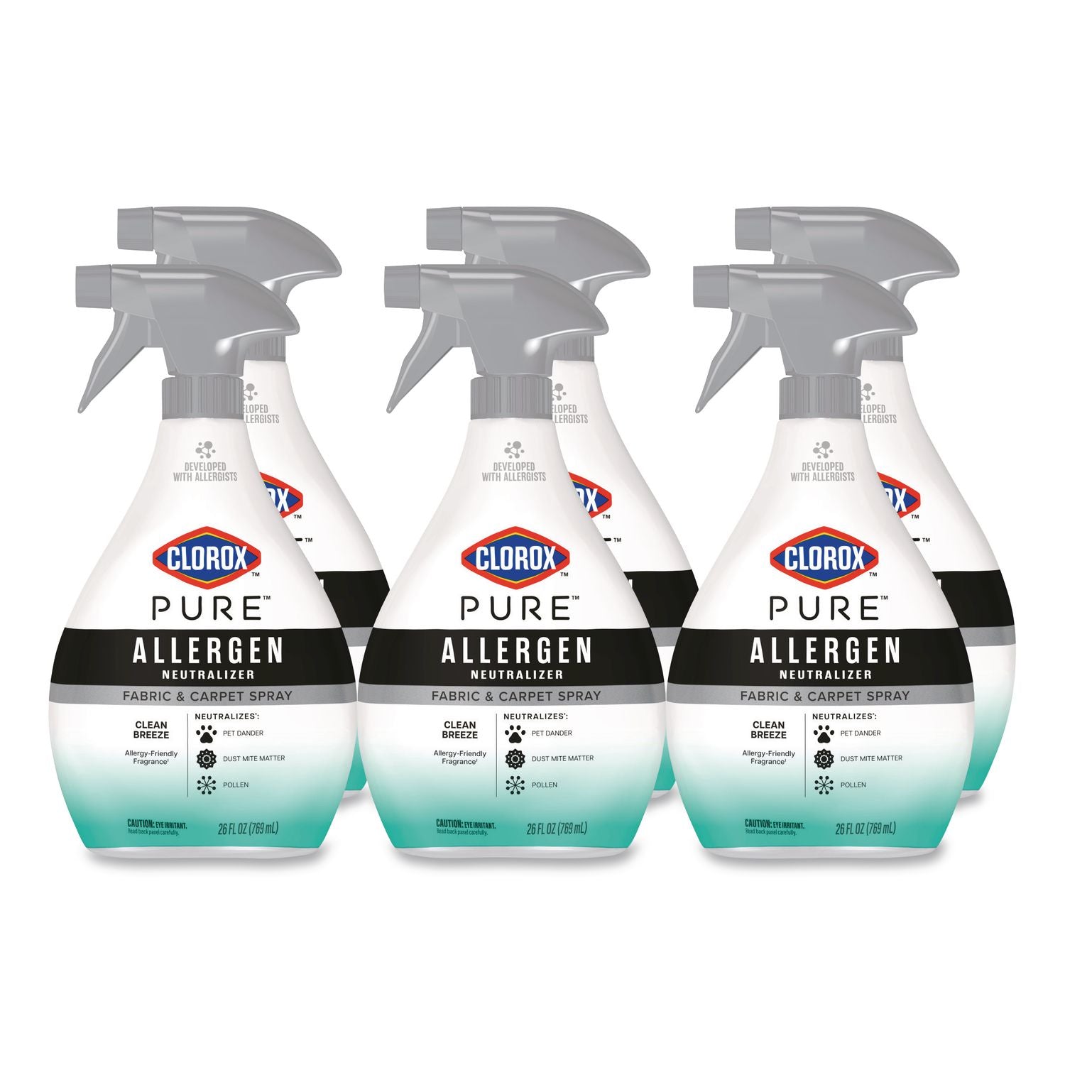 PURE Allergen Neutralizer Fabric And Carpet Spray, Clean Breeze Scent, 26 Oz Spray Bottle, 6/Carton