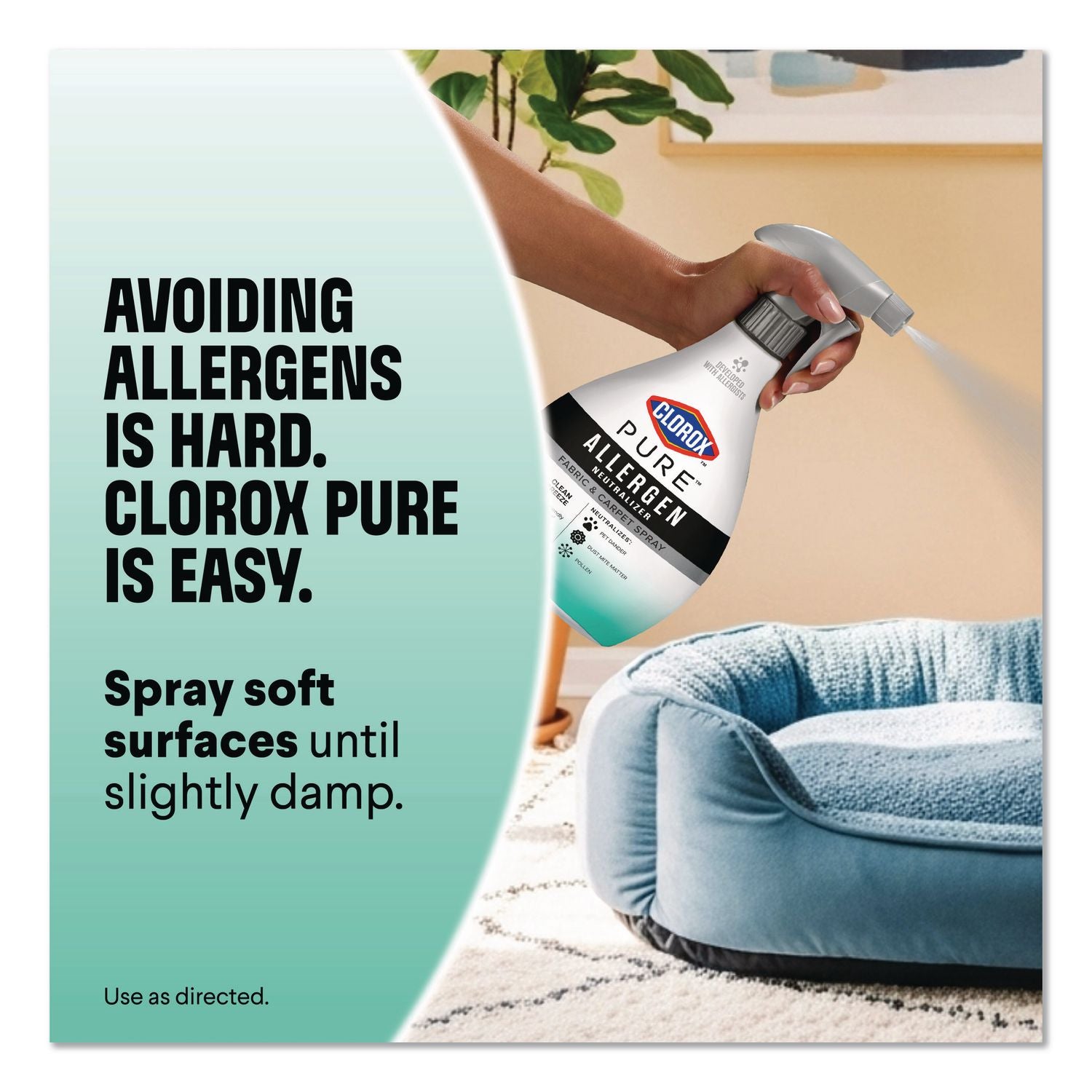 PURE Allergen Neutralizer Fabric And Carpet Spray, Clean Breeze Scent, 26 Oz Spray Bottle, 6/Carton
