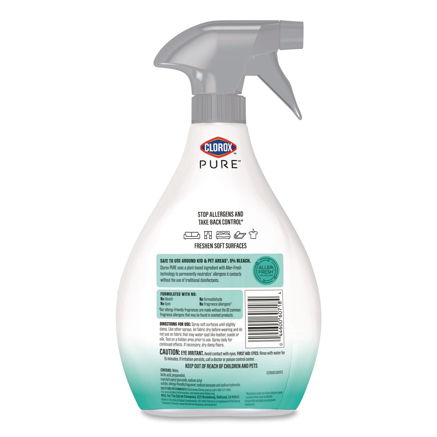 PURE Allergen Neutralizer Fabric And Carpet Spray, Clean Breeze Scent, 26 Oz Spray Bottle, 6/Carton