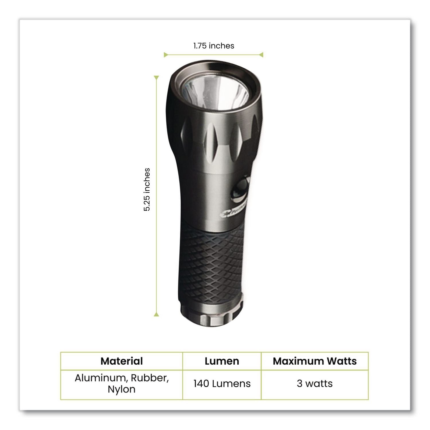 LED Tactical Flashlight, 3 AAA Batteries (Included), Silver