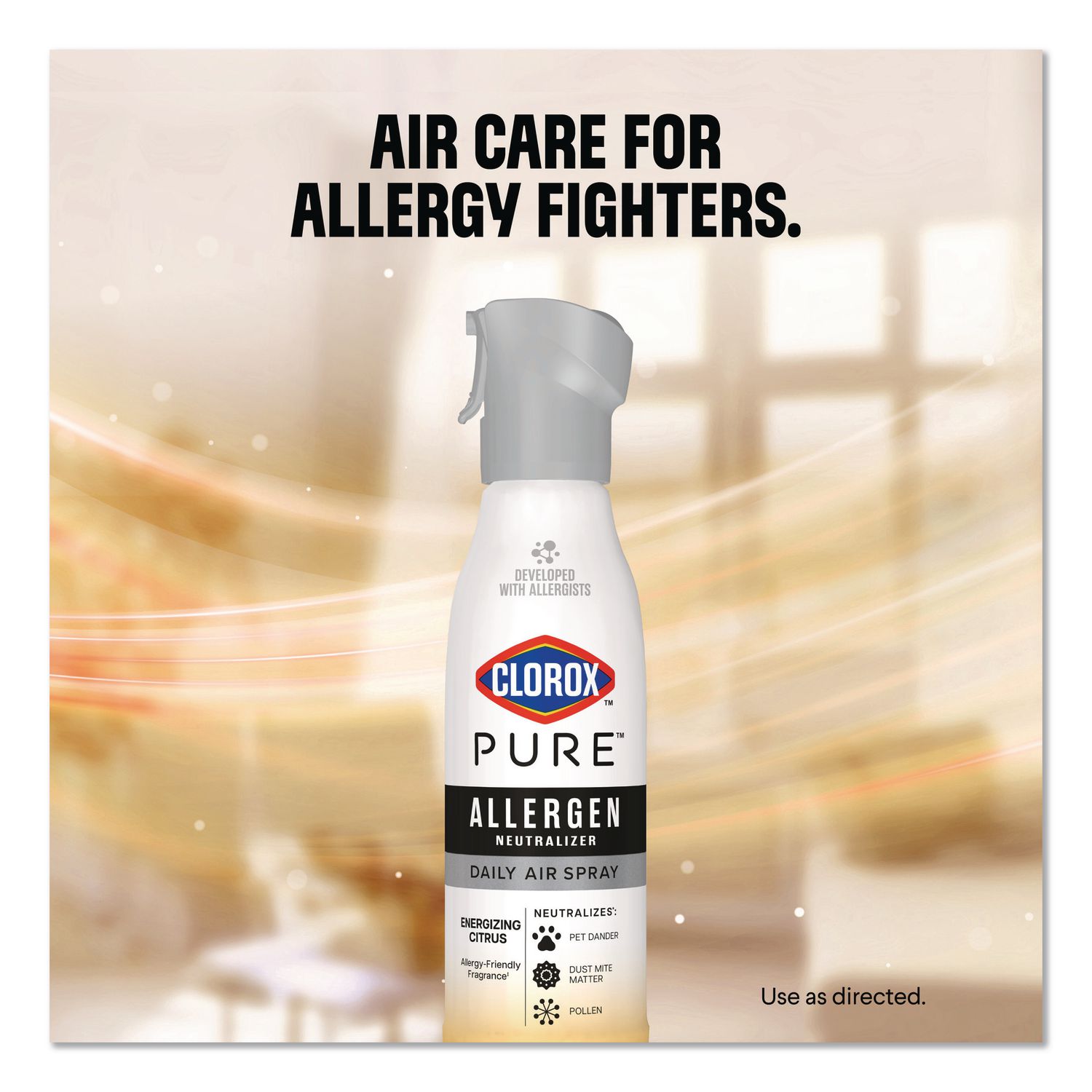 PURE Allergen Neutralizer Daily Air Spray, Citrus, 8 Oz Aerosol Spray, 6/Carton