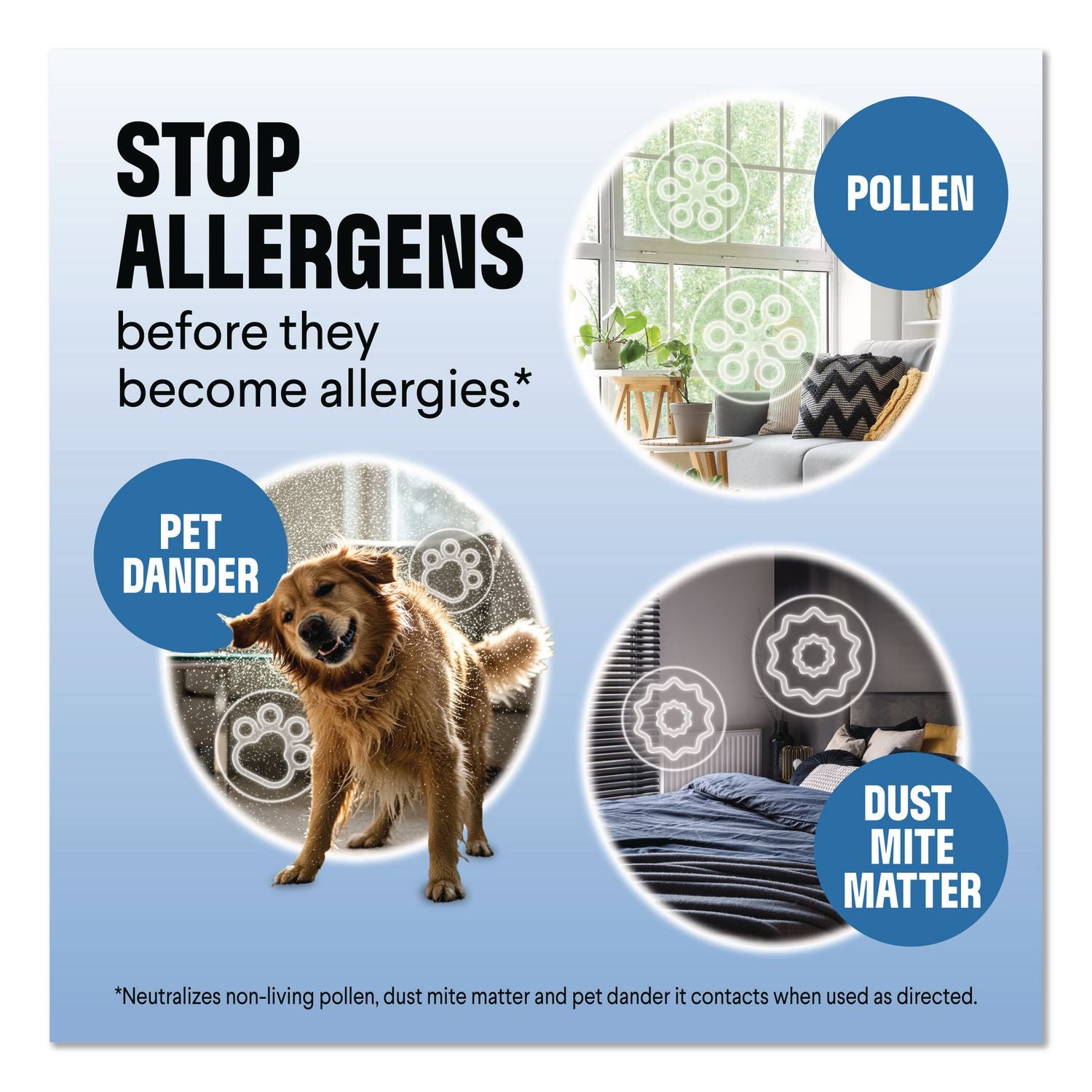 PURE Allergen Neutralizer Daily Air Spray, Ocean Mist, 8 Oz Aerosol Spray, 6/Carton