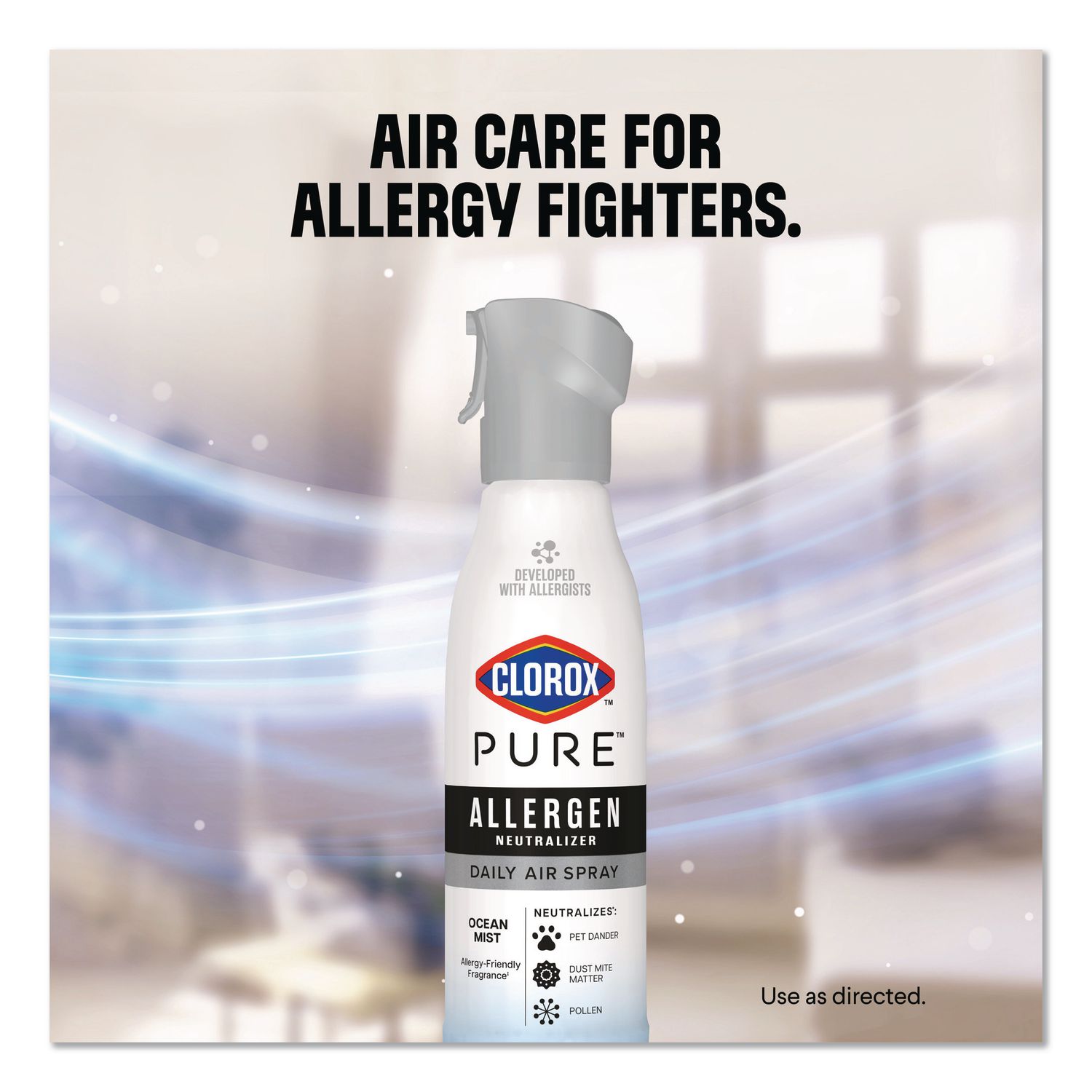 PURE Allergen Neutralizer Daily Air Spray, Ocean Mist, 8 Oz Aerosol Spray, 6/Carton
