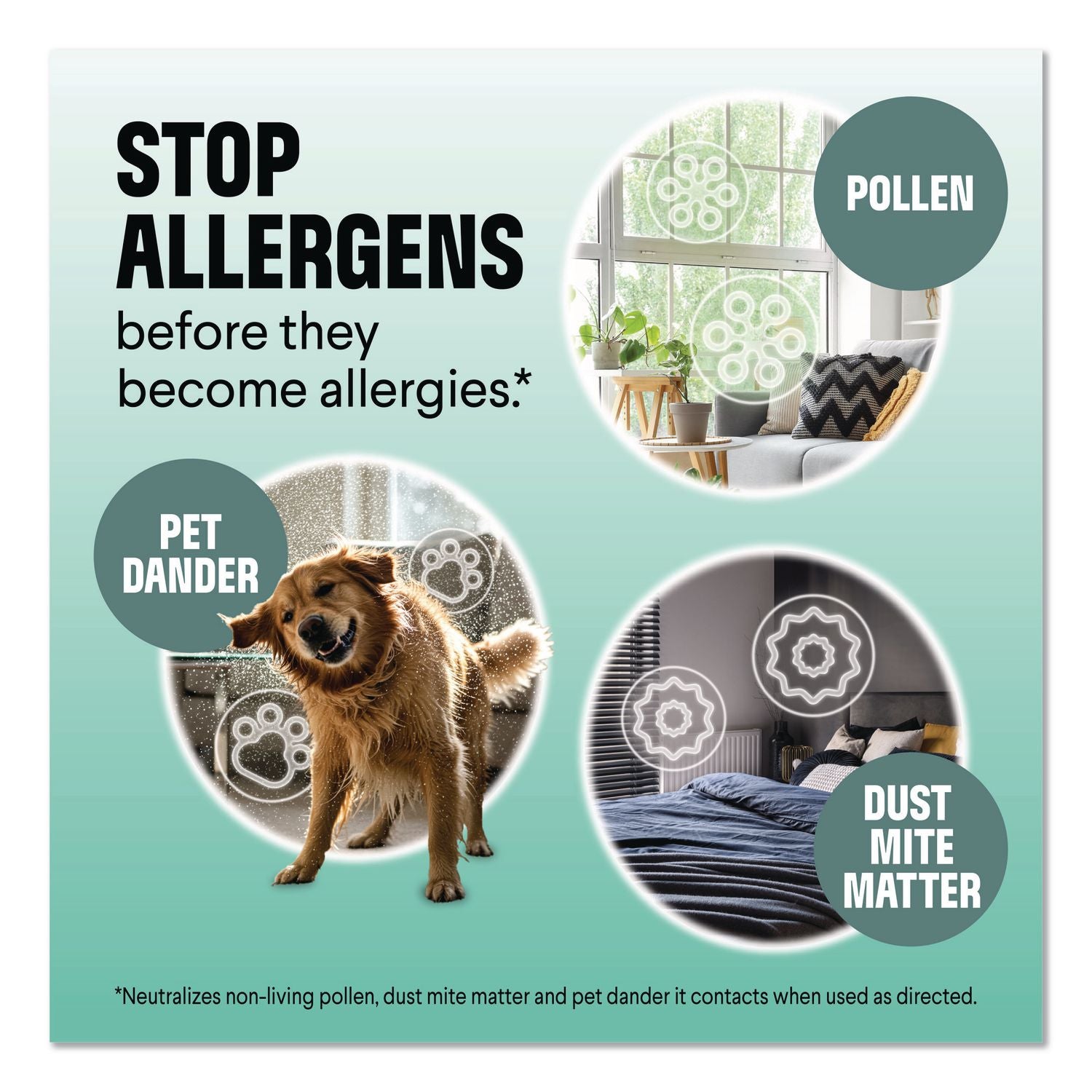 PURE Allergen Neutralizer Daily Air Spray, Clean Breeze, 8 Oz Aerosol Spray, 6/Carton