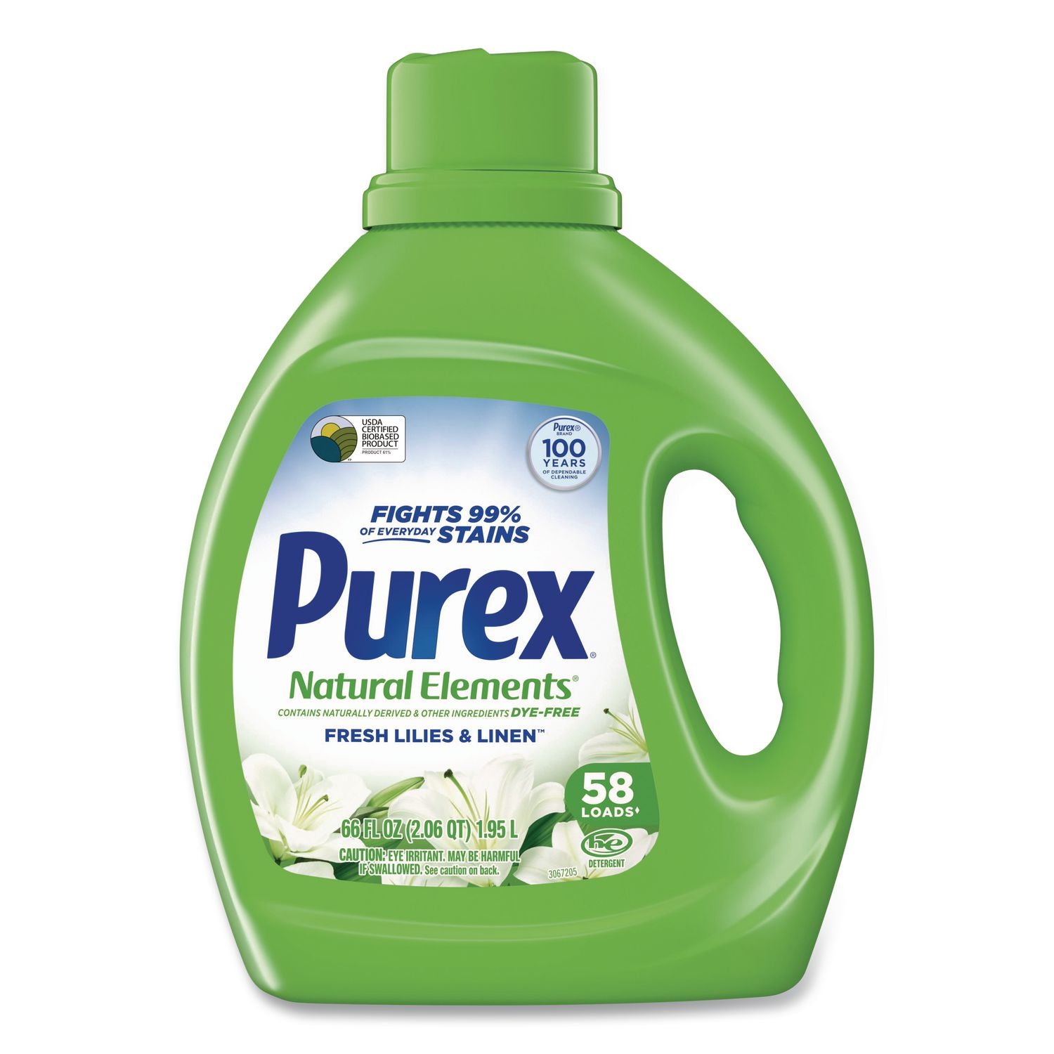 Natural Elements Liquid Laundry Detergent, Fresh Lilies And Linen, 66 Oz Bottle, 6/Carton