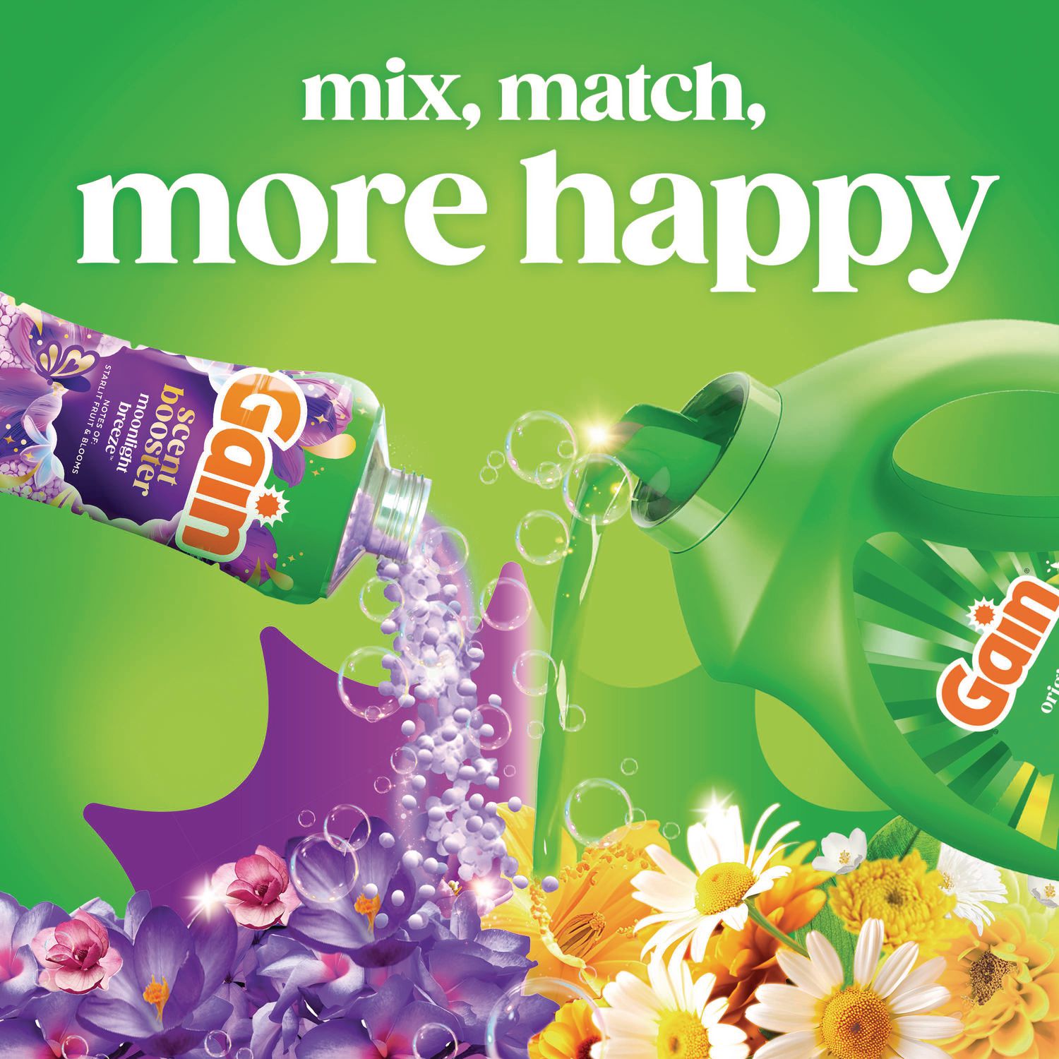 Liquid Laundry Detergent, Gain Original Scent, 19 Loads, 25 Oz Bottle, 6/Carton