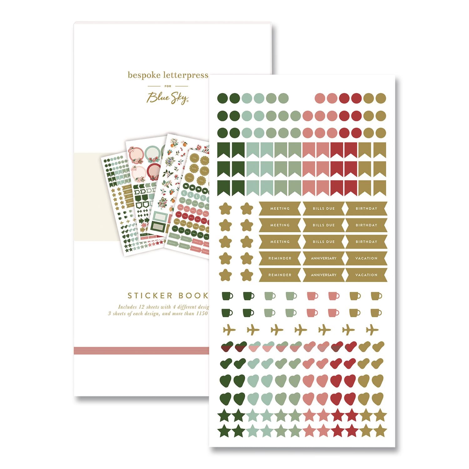 Bespoke Letterpress Stickers, Assorted Sizes/Designs/Colors, 1, 150/Pack