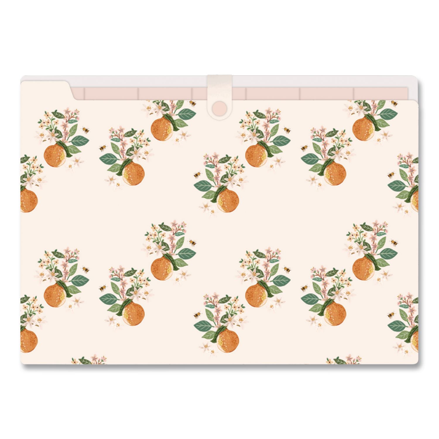 7-Tab Plastic Accordion File, 7 Sections, Snap Closure, Top Tabs, Legal Size, Oranges Light