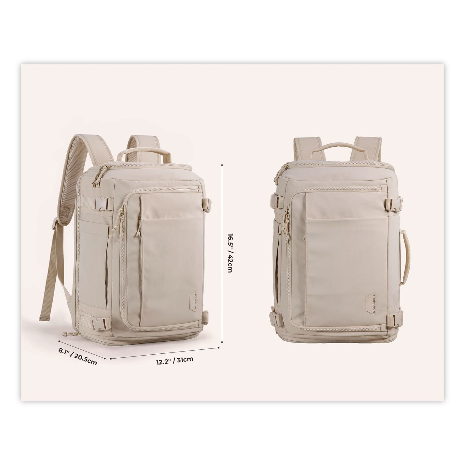 Blast Laptop Backpack, Fits Devices Up To 15.9", 12.2 X 8.1 X 16.5, Beige