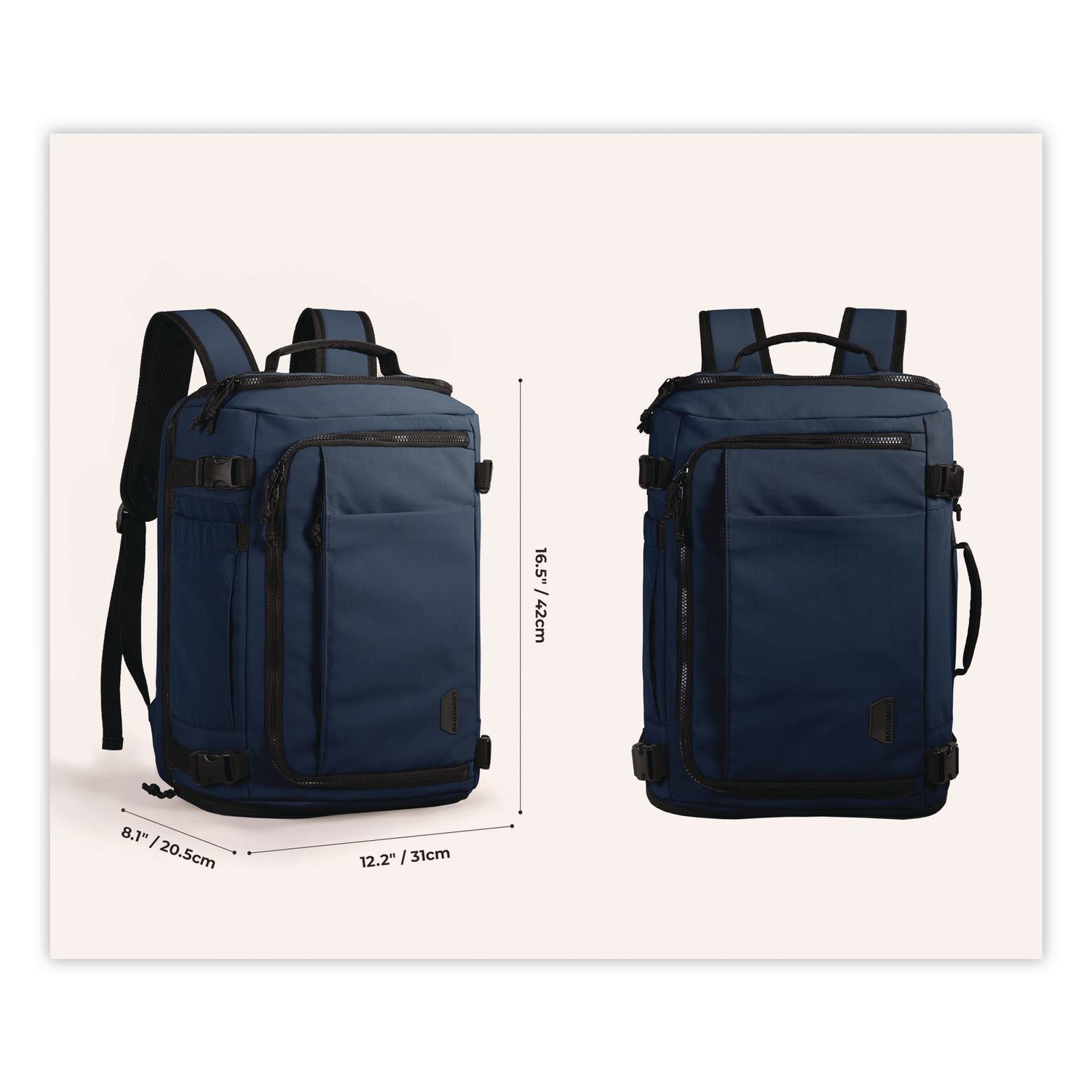 Blast Laptop Backpack, Fits Devices Up To 15.9", 12.2 X 8.1 X 16.5, Navy Blue