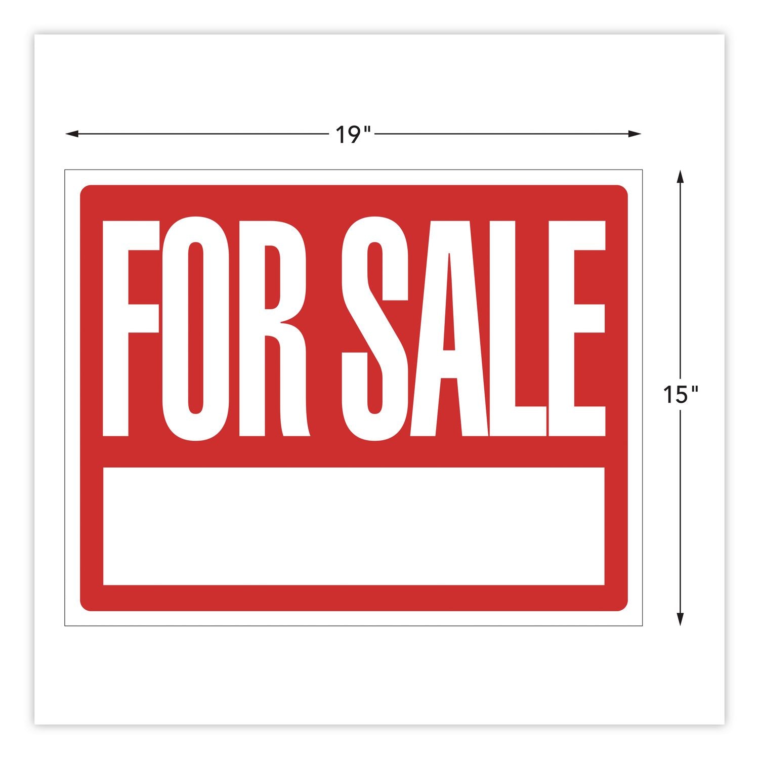 For Sale Sign Kit, 19 X 15, Red/White