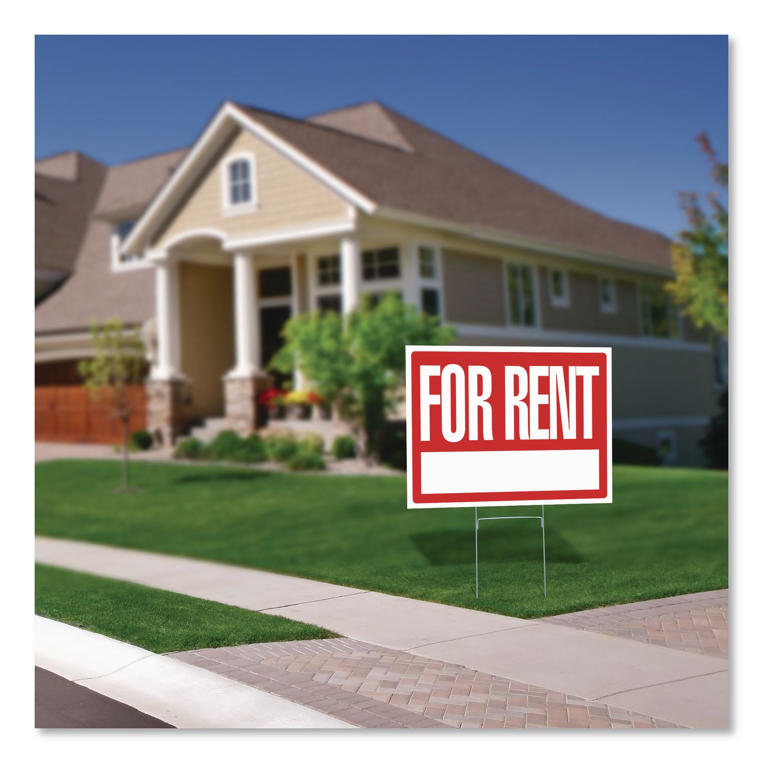 For Rent Sign Kit, 19 X 15, Red/White
