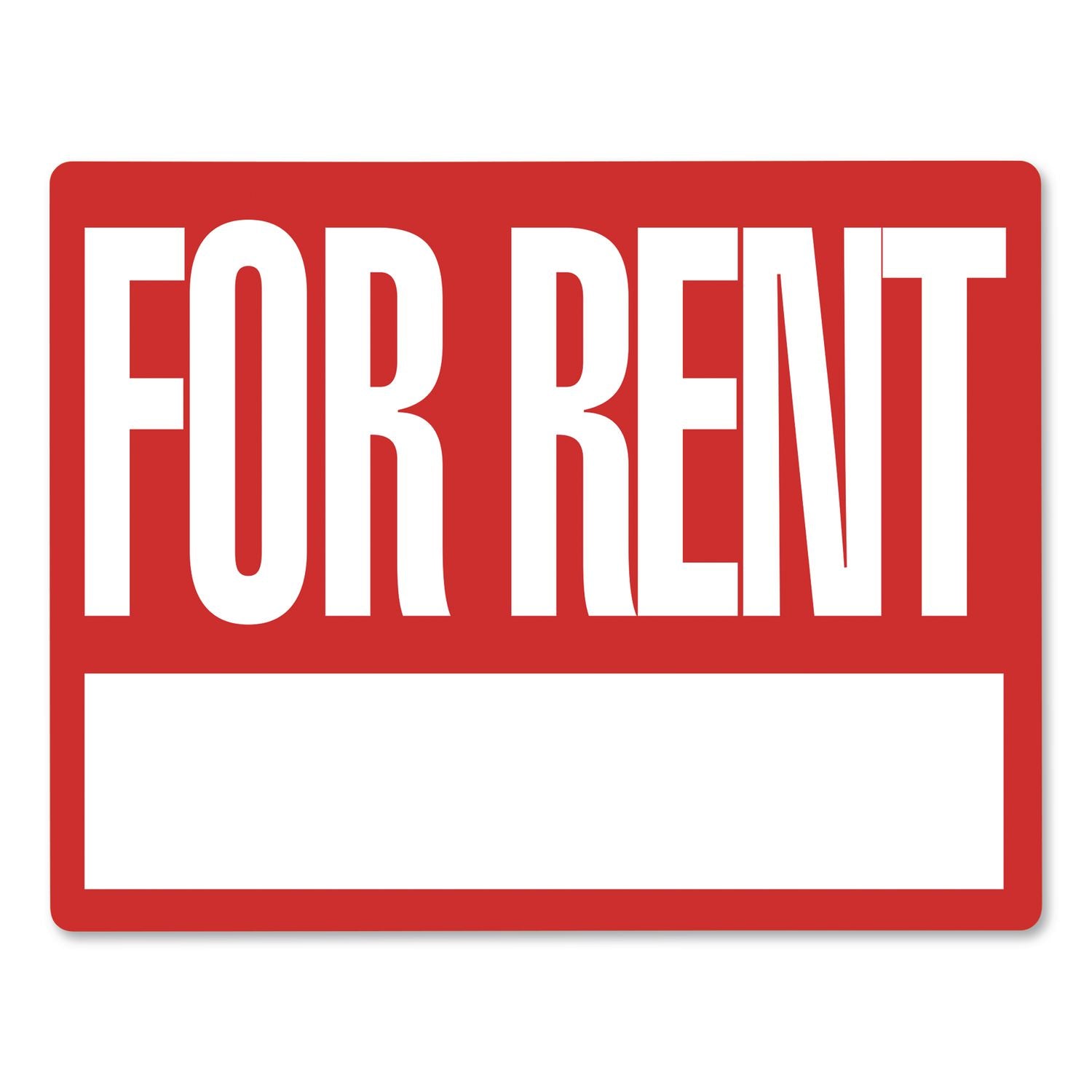 For Rent Sign Kit, 19 X 15, Red/White