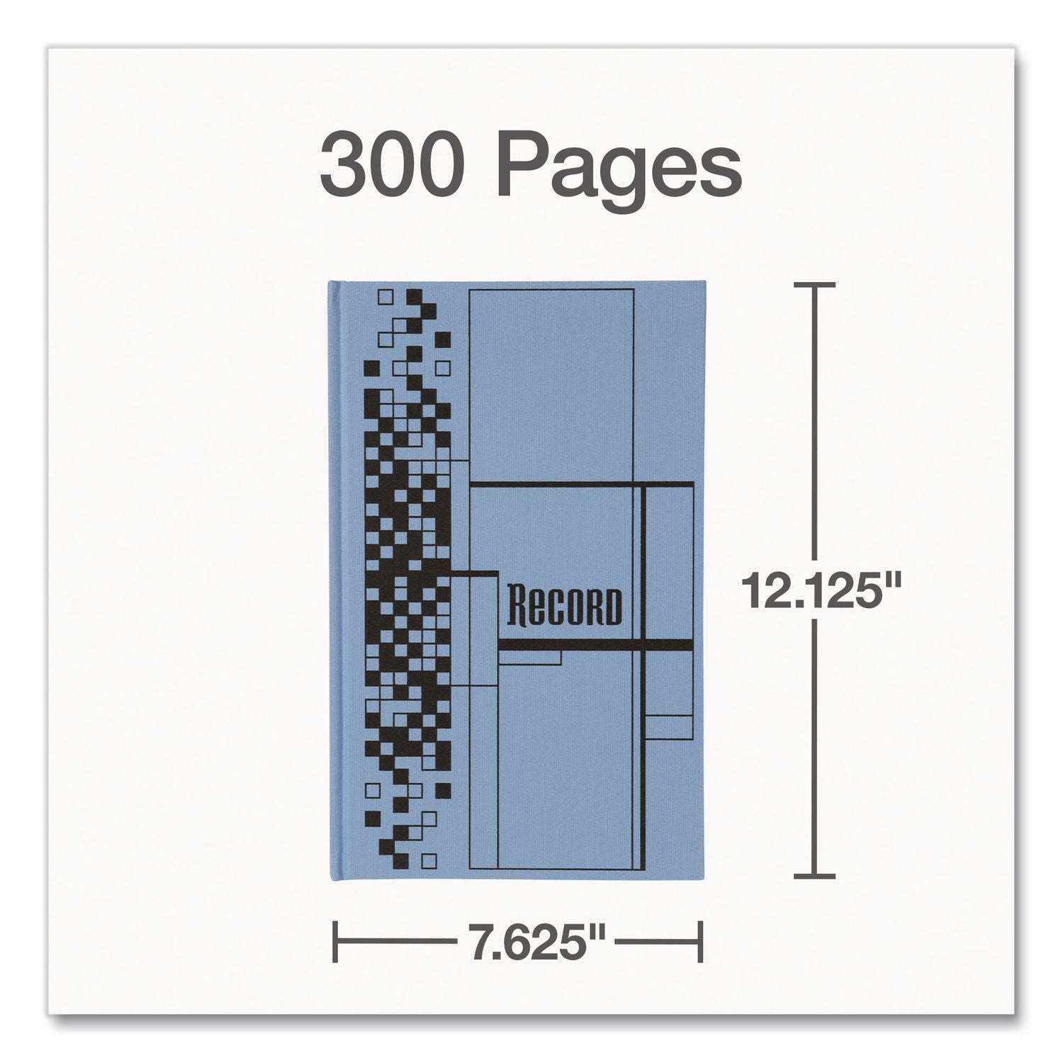 Record Ledger Book, Record-Style Rule, Blue Cover, 12.12 X 7.62 Sheets, 300 Sheets/Book